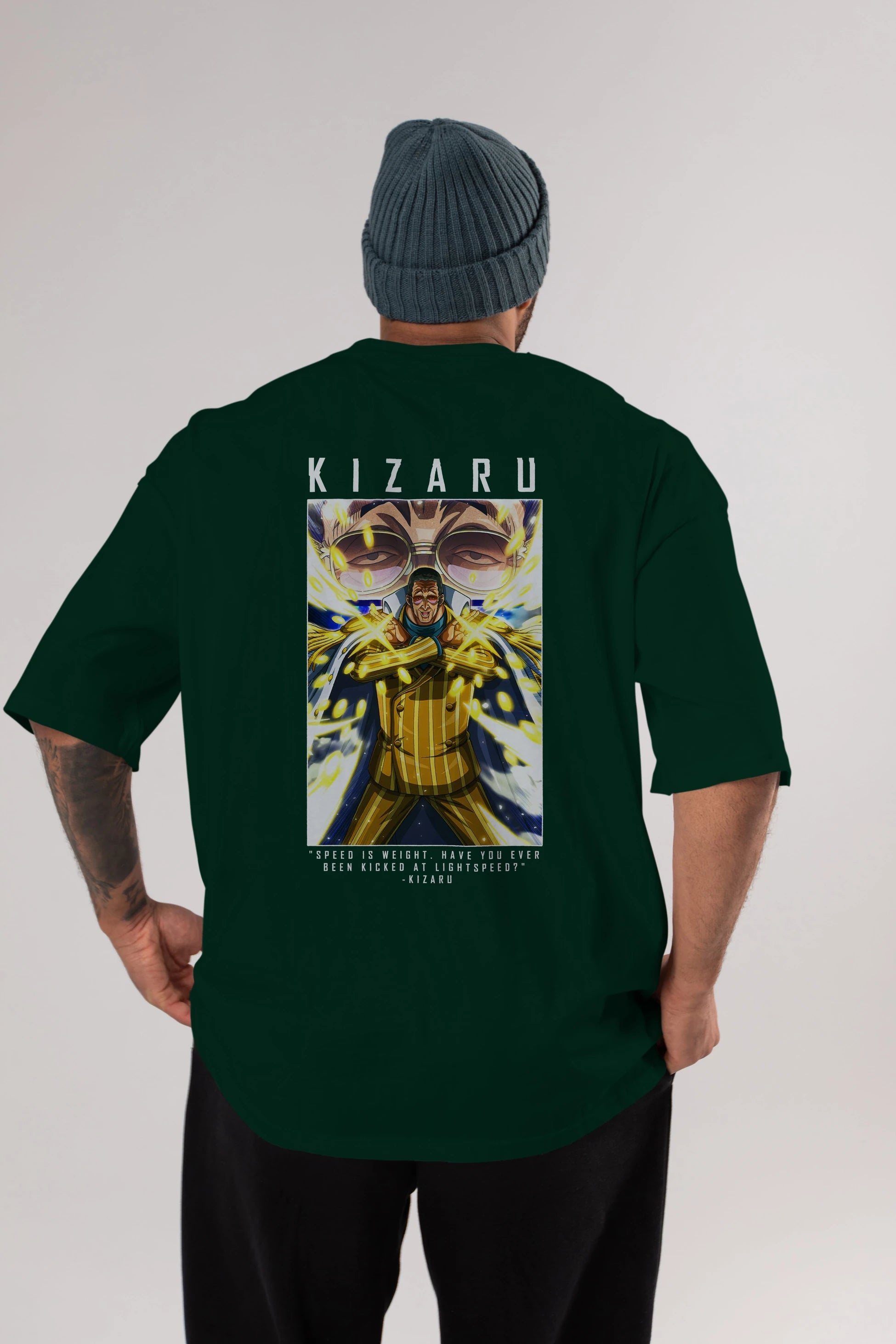 Kizaru Anime Arka Baskılı Oversize t-shirt Erkek Kadın Unisex %100 pamuk tişort