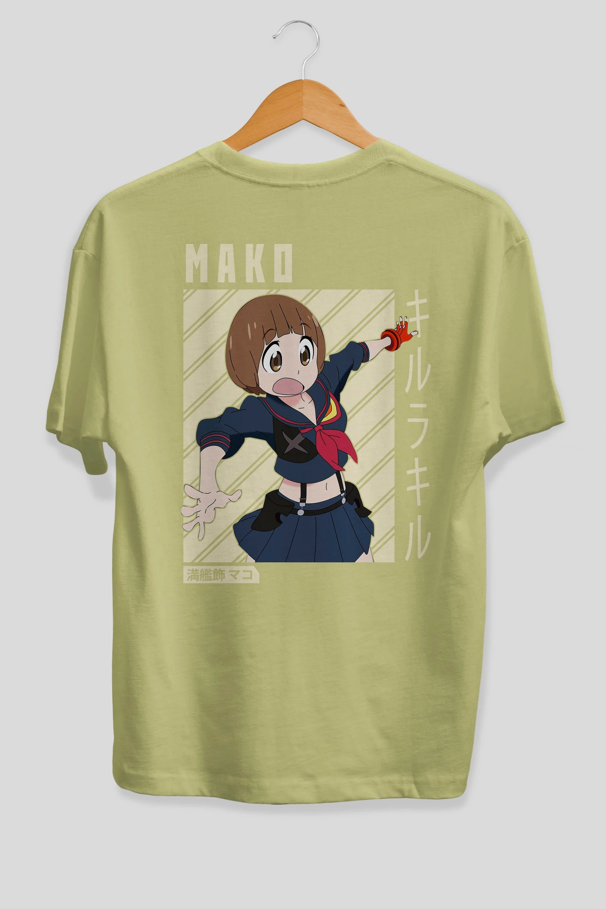 Mako Mankanshoku 1 Anime Arka Baskılı Oversize t-shirt Erkek Kadın Unisex