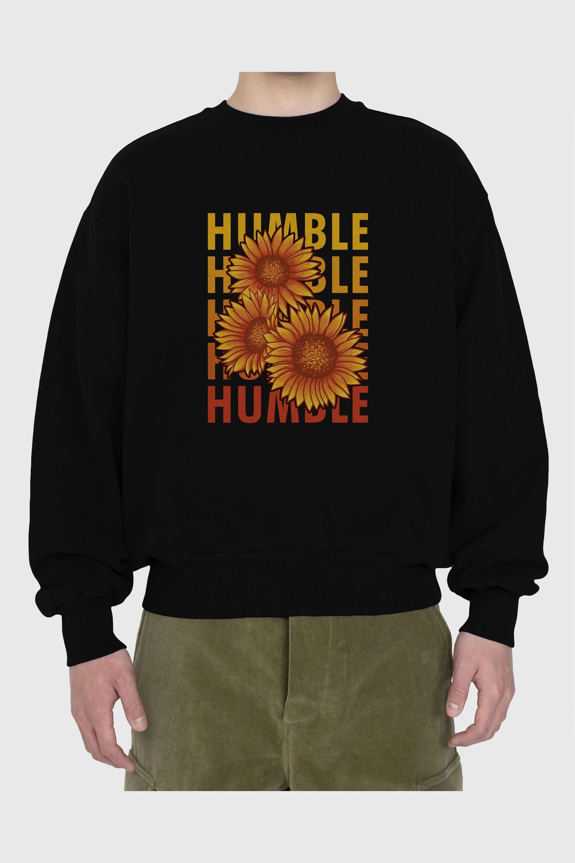 Humble 2 Ön Baskılı Oversize Sweatshirt Erkek Kadın Unisex