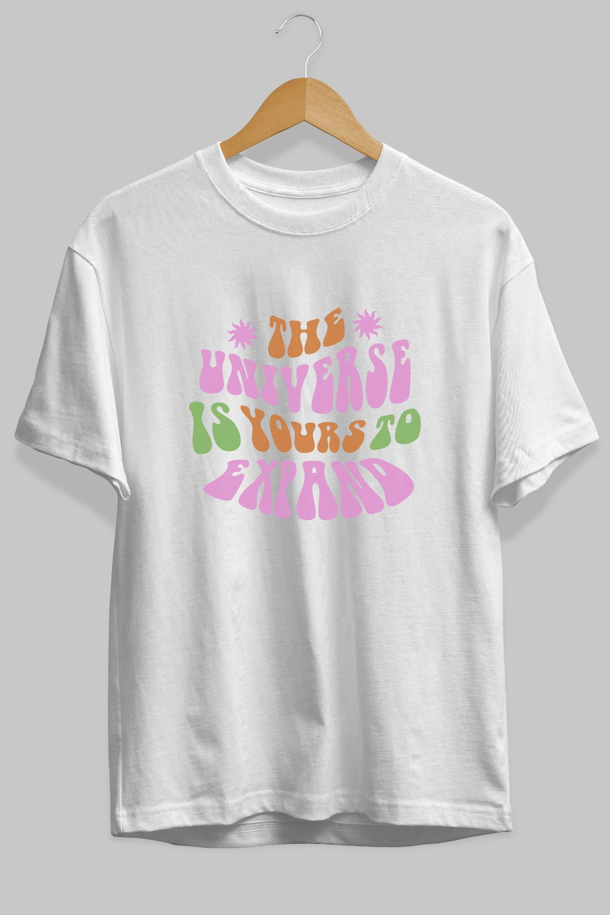 The Universe is Yours Yazılı Ön Baskılı Oversize t-shirt Erkek Kadın Unisex