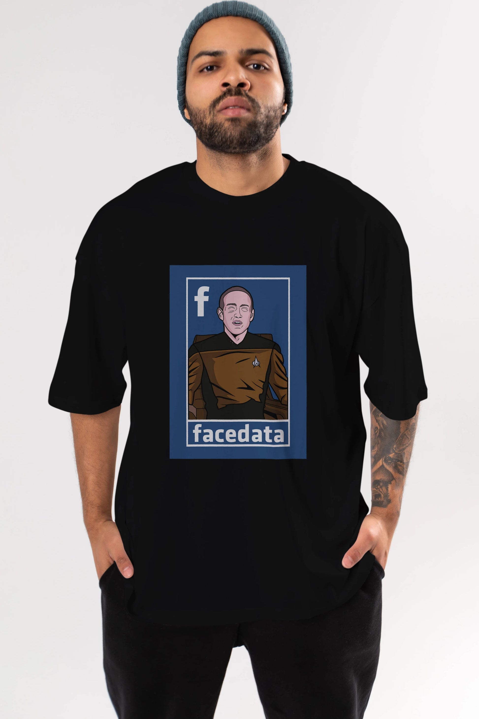 Zukerberg Data Ön Baskılı Oversize t-shirt Erkek Kadın Unisex %100 Pamuk tişort