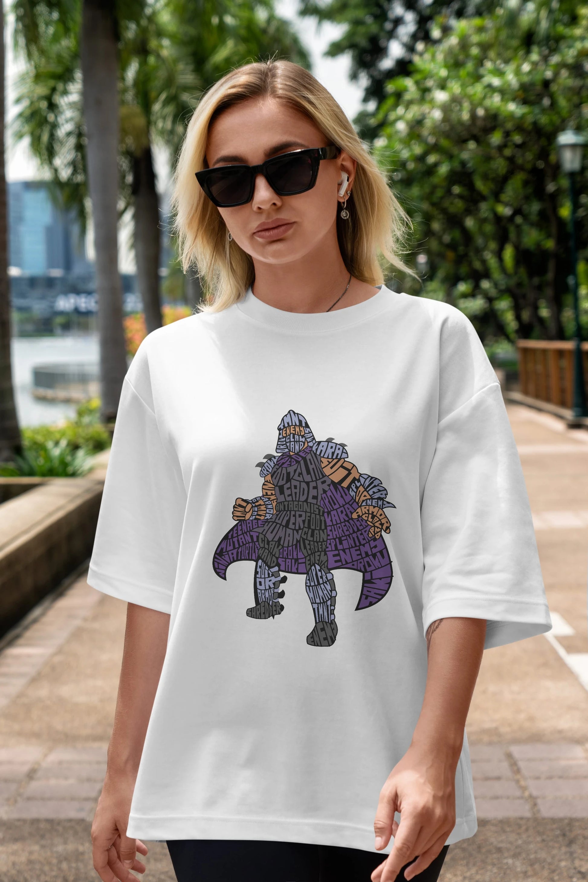 Foot Clan Leader Ön Baskılı Oversize t-shirt %100 pamuk Erkek Kadın Unisex