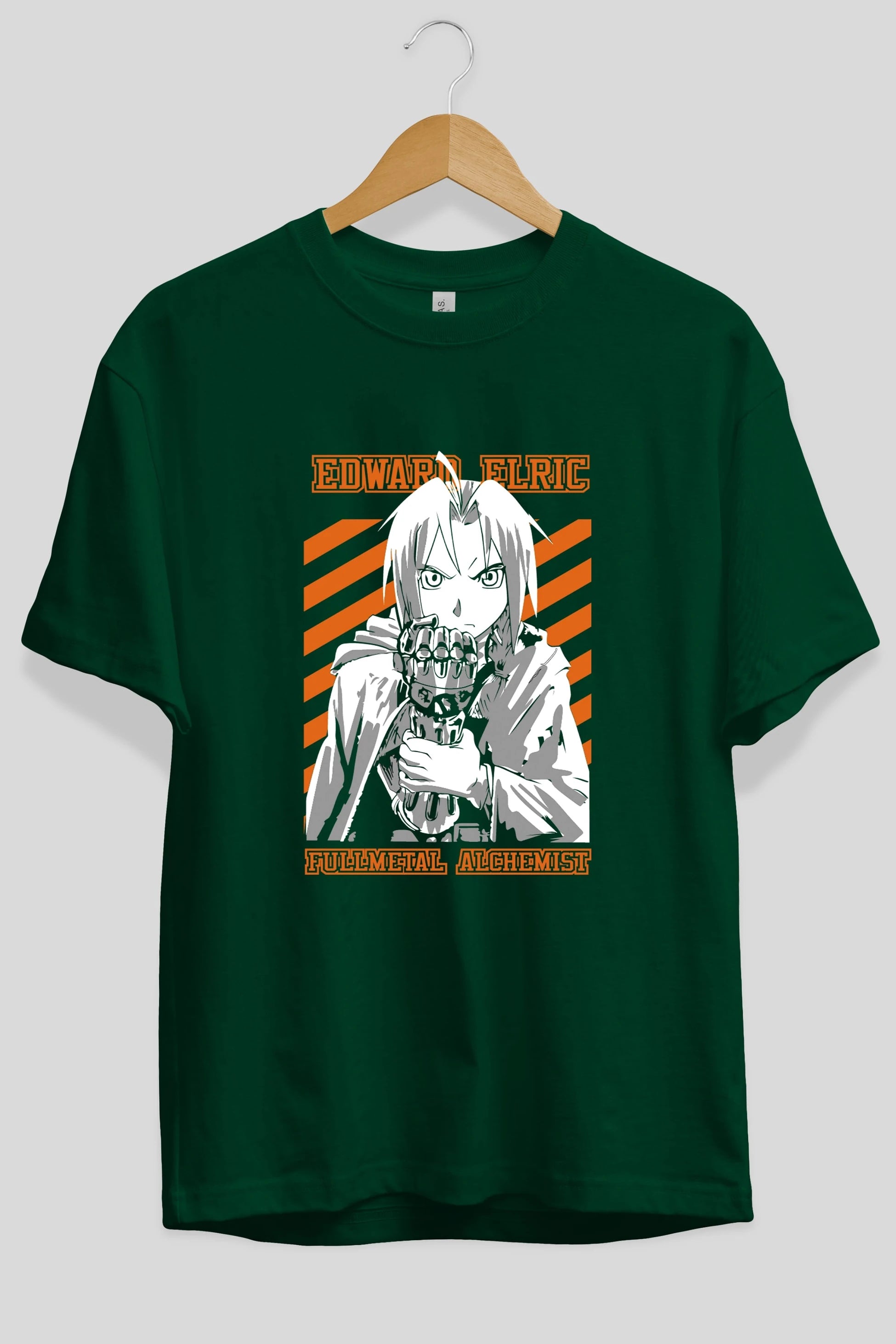 EDWARD ELRIC Anime Ön Baskılı Oversize t-shirt %100 pamuk Erkek Kadın Unisex