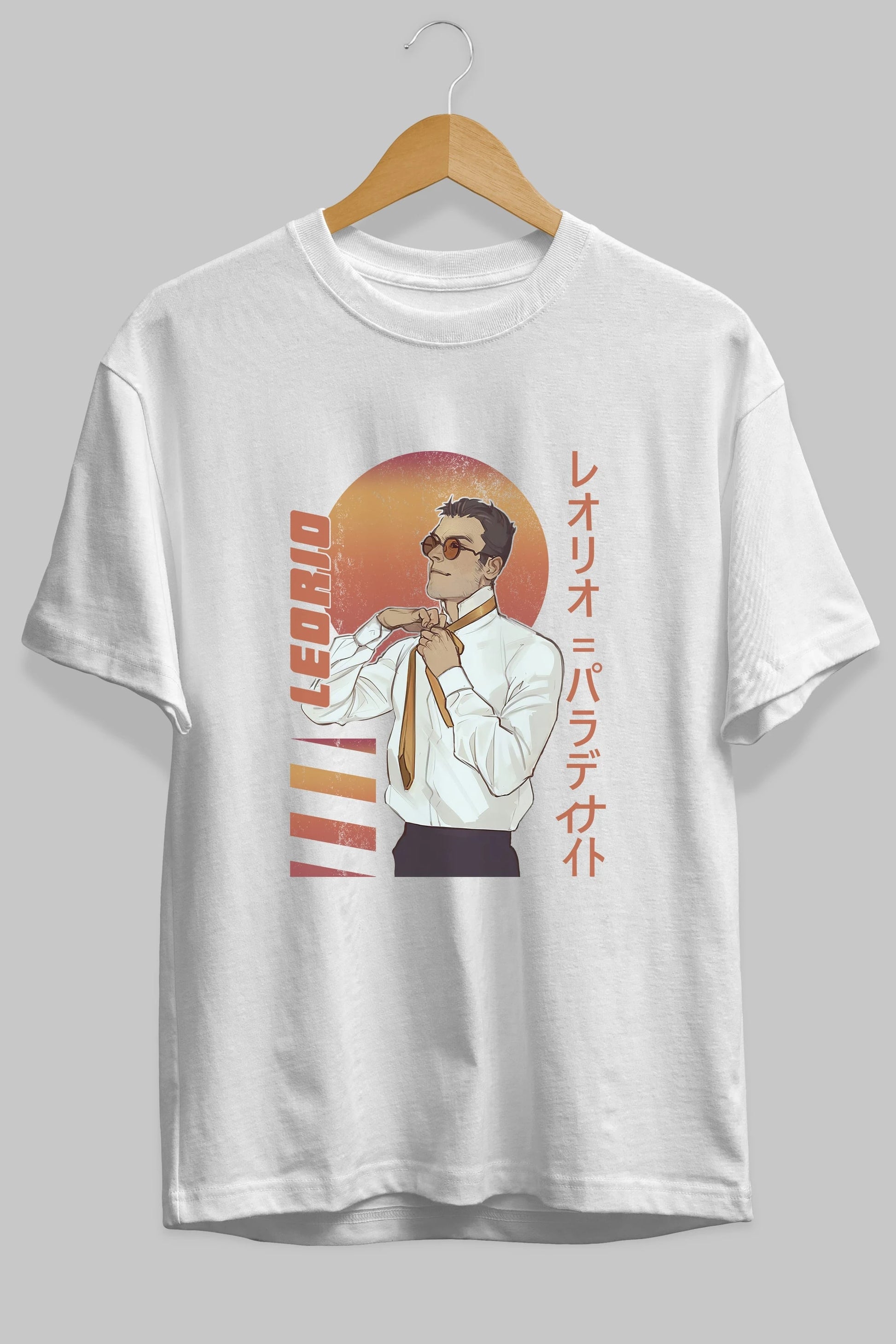 Leorio Paladiknight 5 (2) Anime Ön Baskılı Oversize t-shirt %100 pamuk Erkek Kadın Unisex