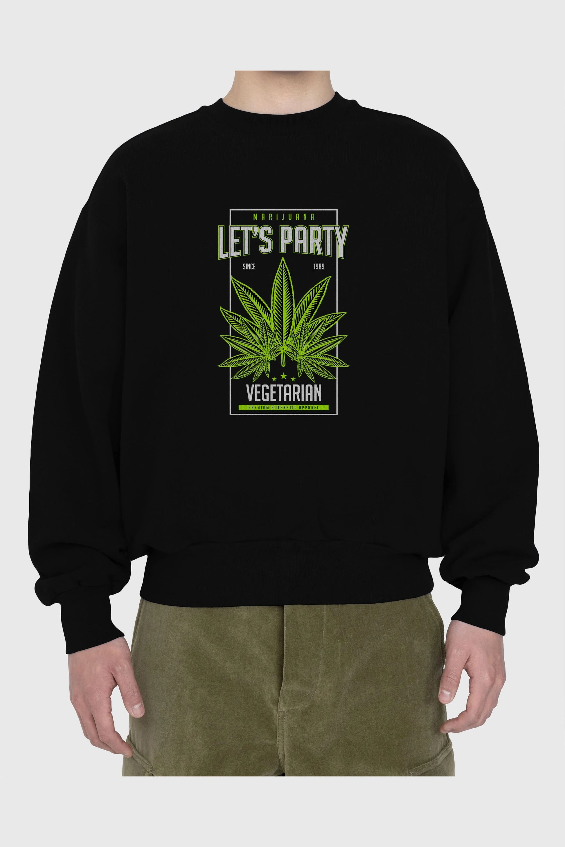 Lets Party Ön Baskılı Oversize Sweatshirt Erkek Kadın Unisex