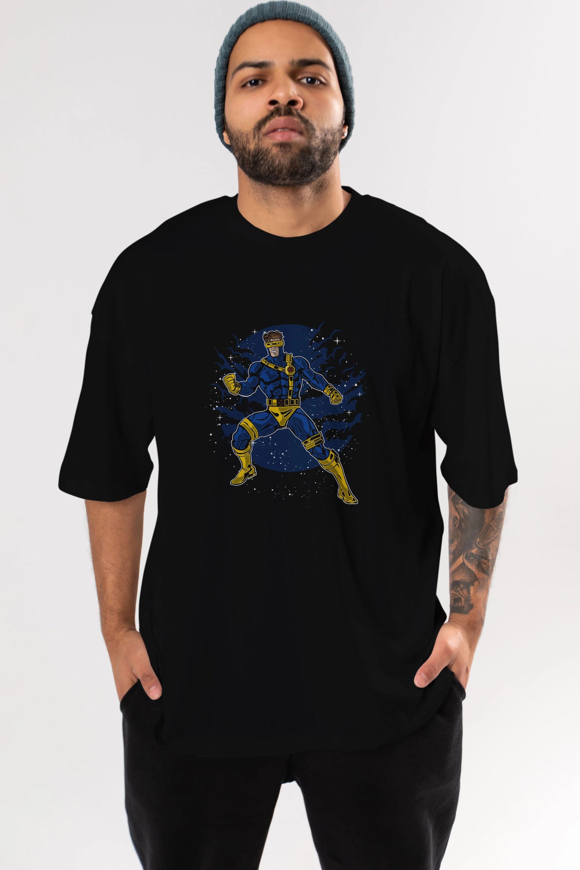 CYCLOPS Ön Baskılı Oversize t-shirt Erkek Kadın Unisex %100 Pamuk tişort