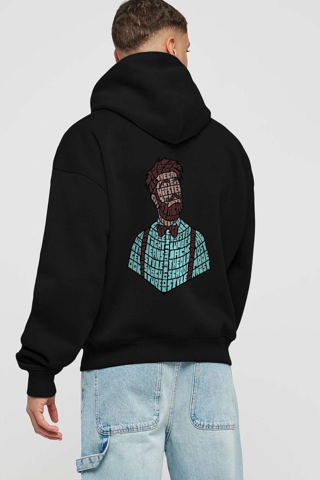 Hipster (2) Arka Baskılı Hoodie Oversize Kapüşonlu Sweatshirt Erkek Kadın Unisex