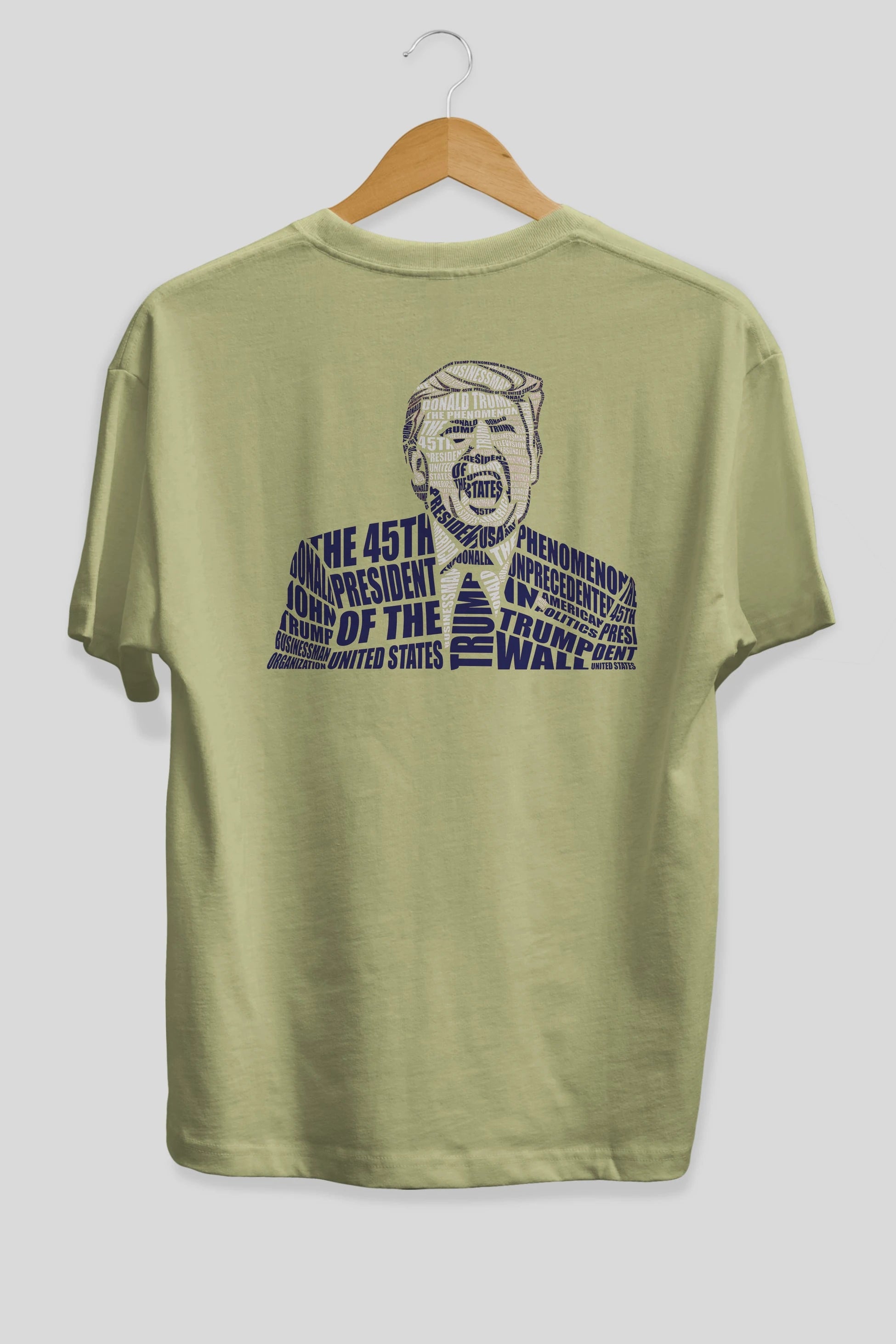 Trump Calligram Arka Baskılı Oversize t-shirt %100 pamuk Erkek Kadın Unisex