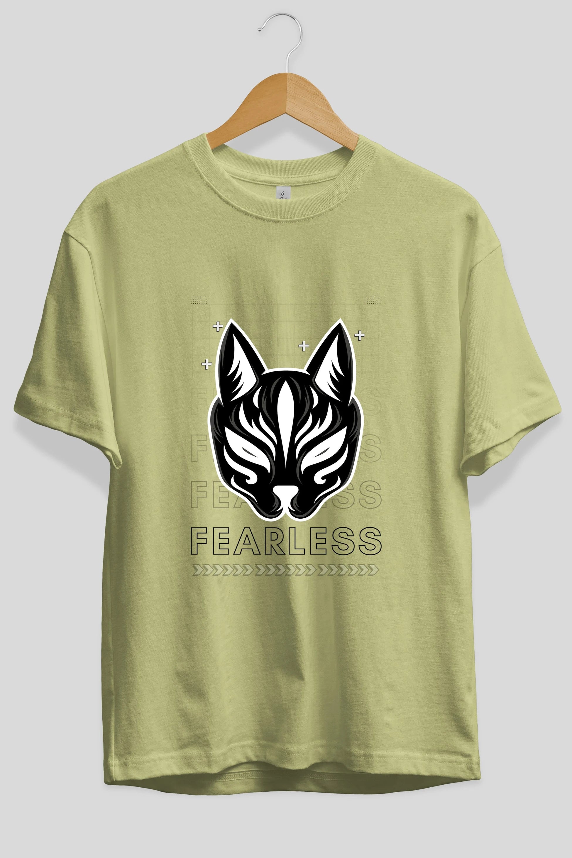 Fearless Yazılı Ön Baskılı Oversize t-shirt Erkek Kadın Unisex