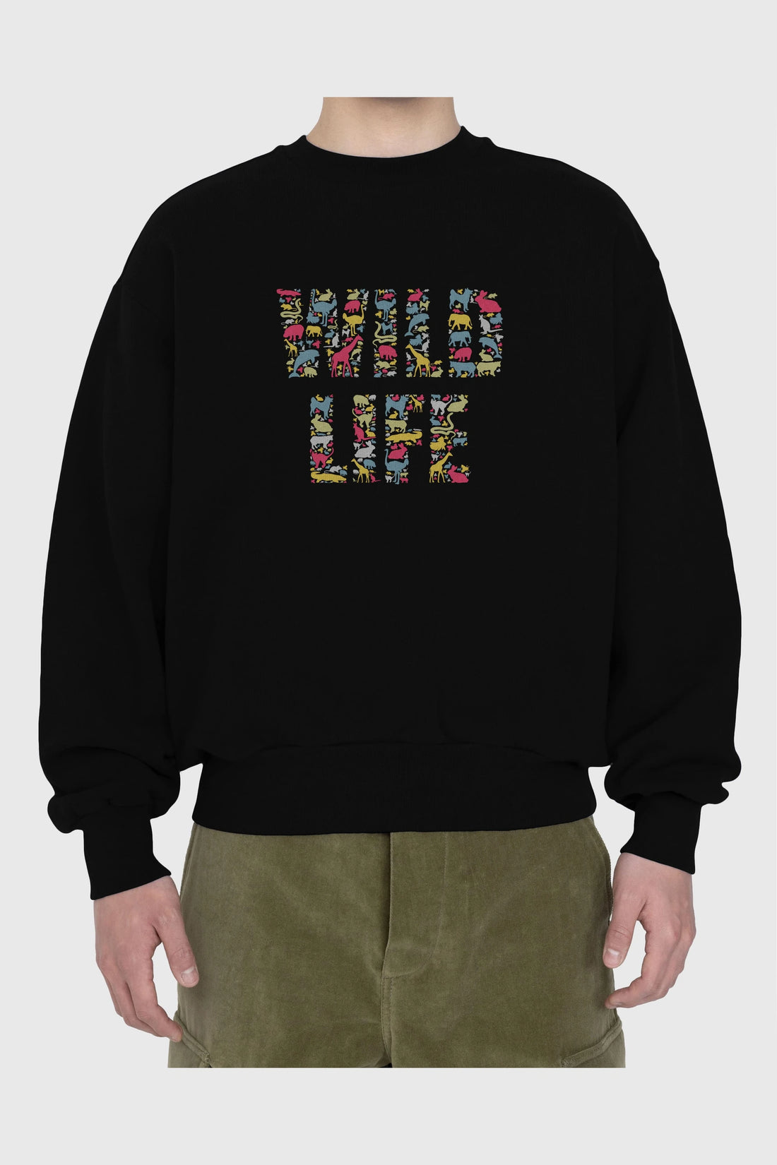 Wild Life Ön Baskılı Oversize Sweatshirt Erkek Kadın Unisex