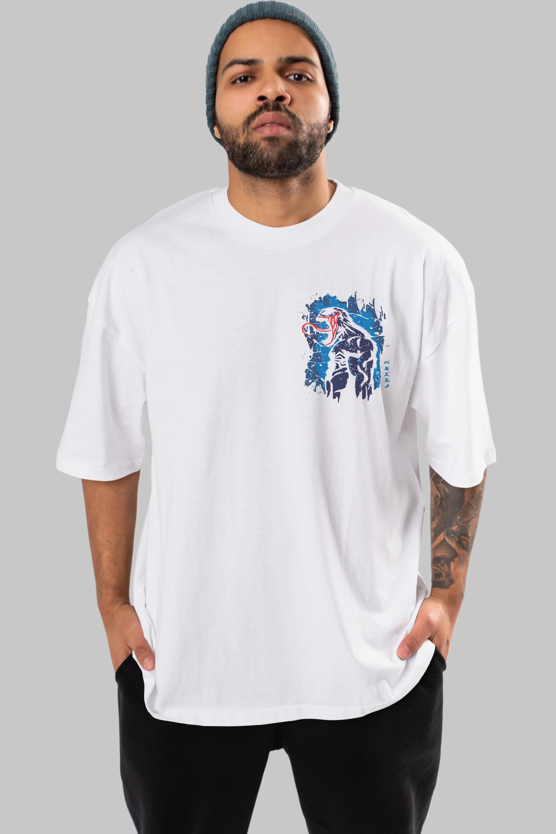 Venom (24) Ön Sol Baskılı Oversize t-shirt Erkek Kadın Unisex %100 Pamuk Bisiklet Yaka tişort