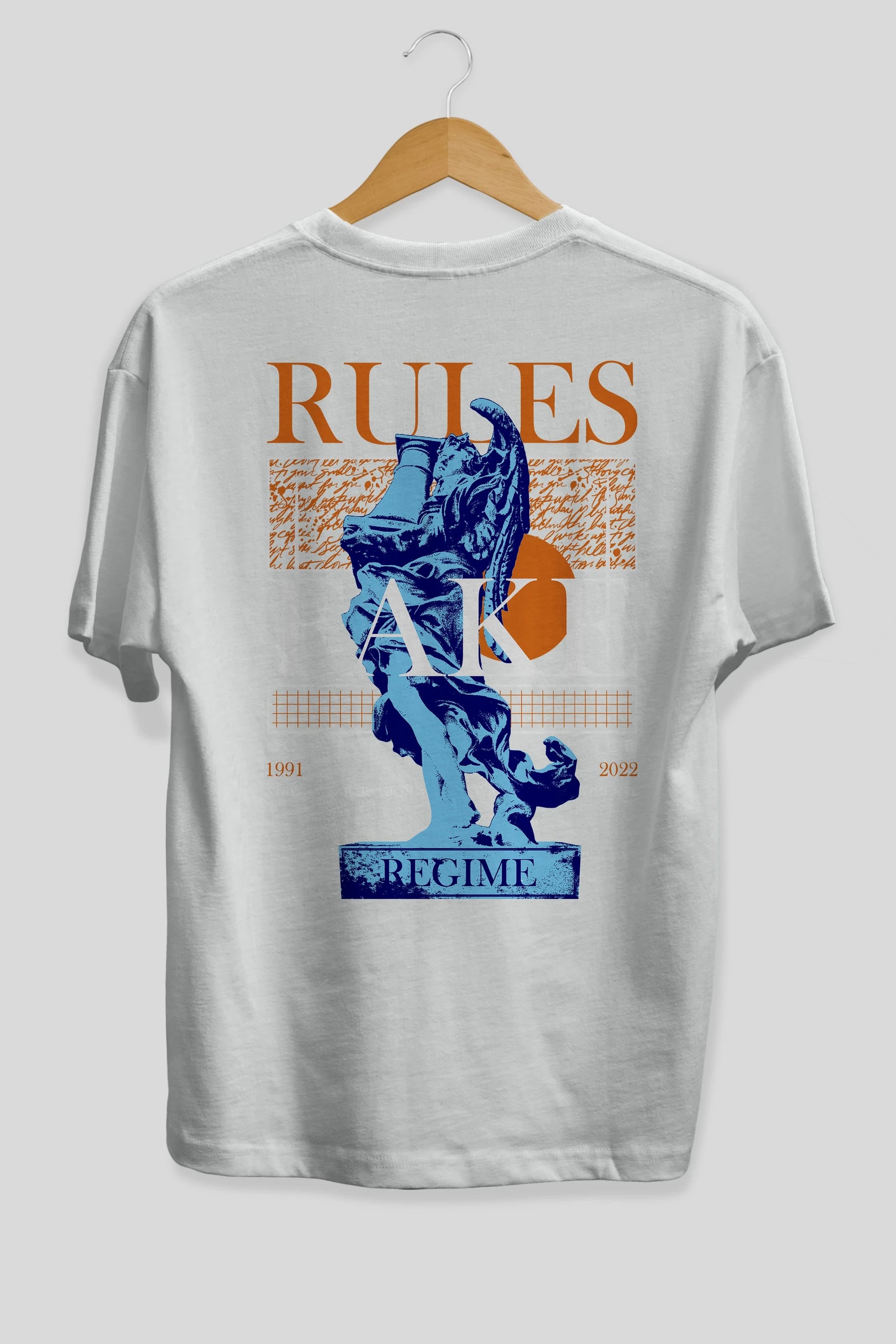 Rules Fake Arka Baskılı Oversize t-shirt Erkek Kadın Unisex