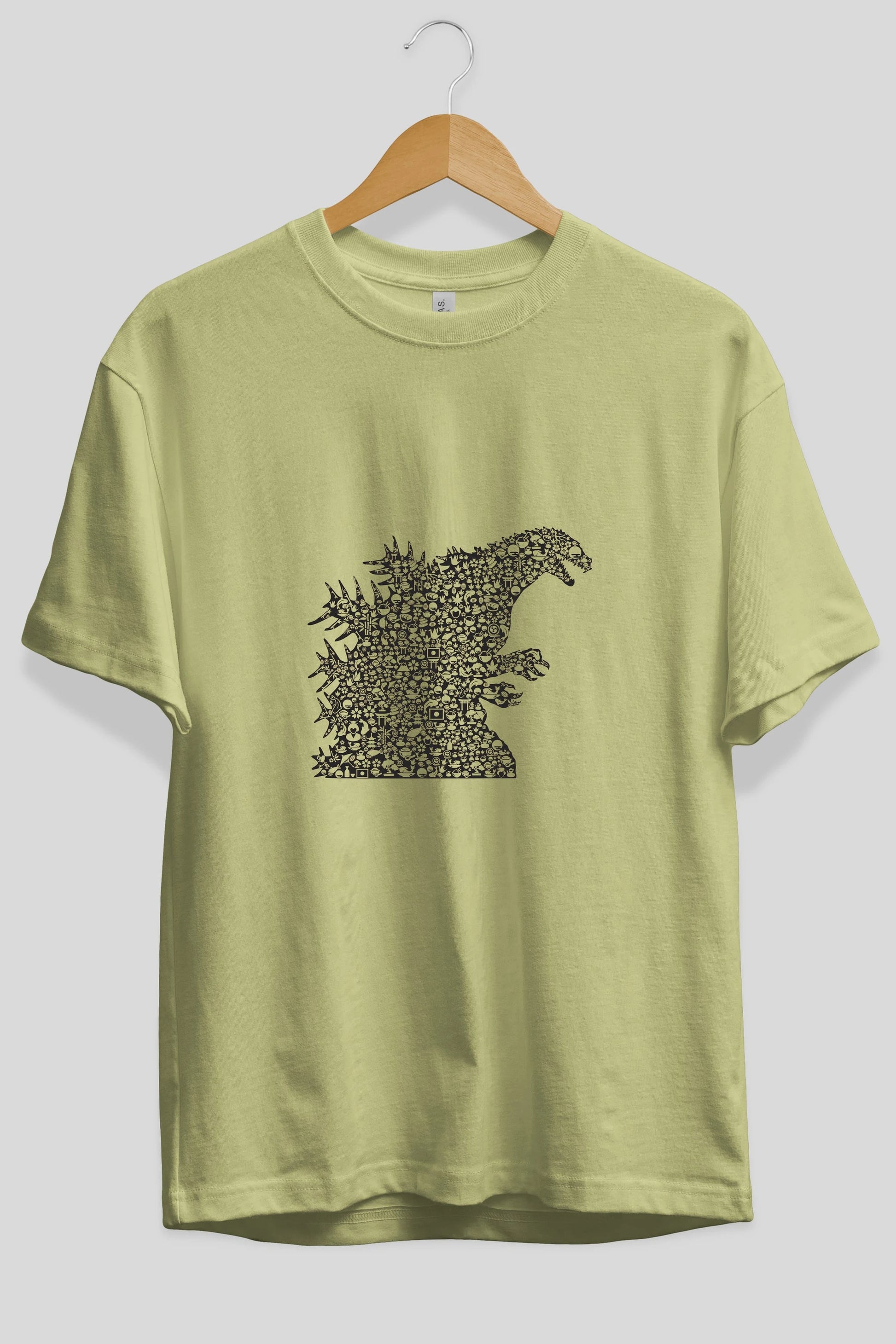 Godzilla Ön Baskılı Oversize t-shirt %100 pamuk Erkek Kadın Unisex