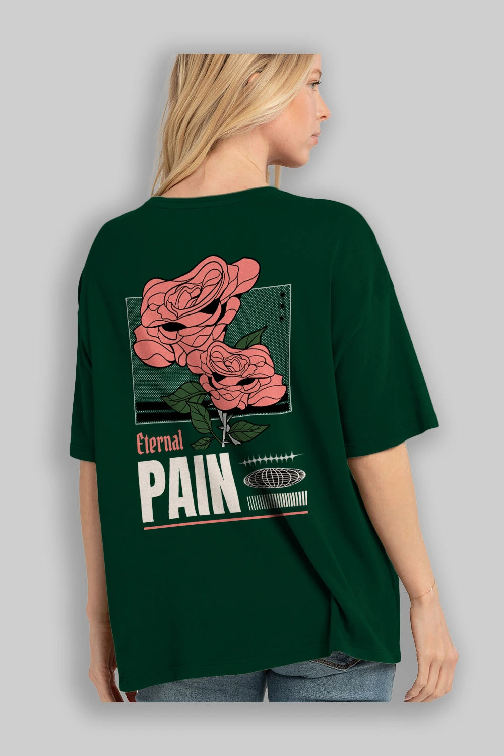 Eternal Pain Arka Baskılı Oversize t-shirt Erkek Kadın Unisex