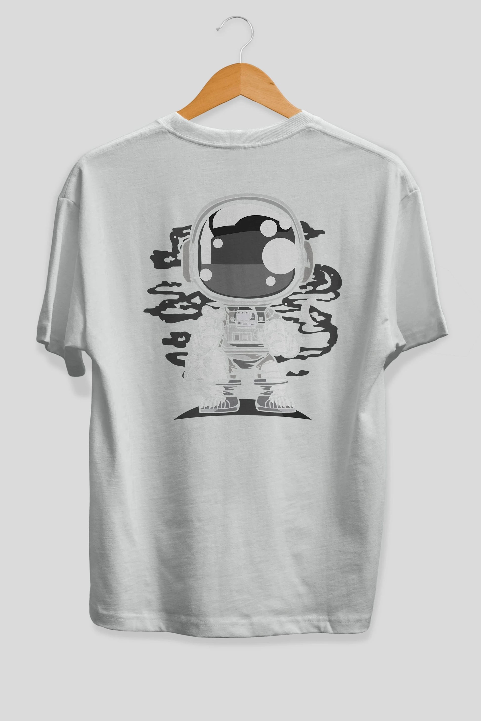 Astronaut Chibi Arka Baskılı Oversize t-shirt Erkek Kadın Unisex