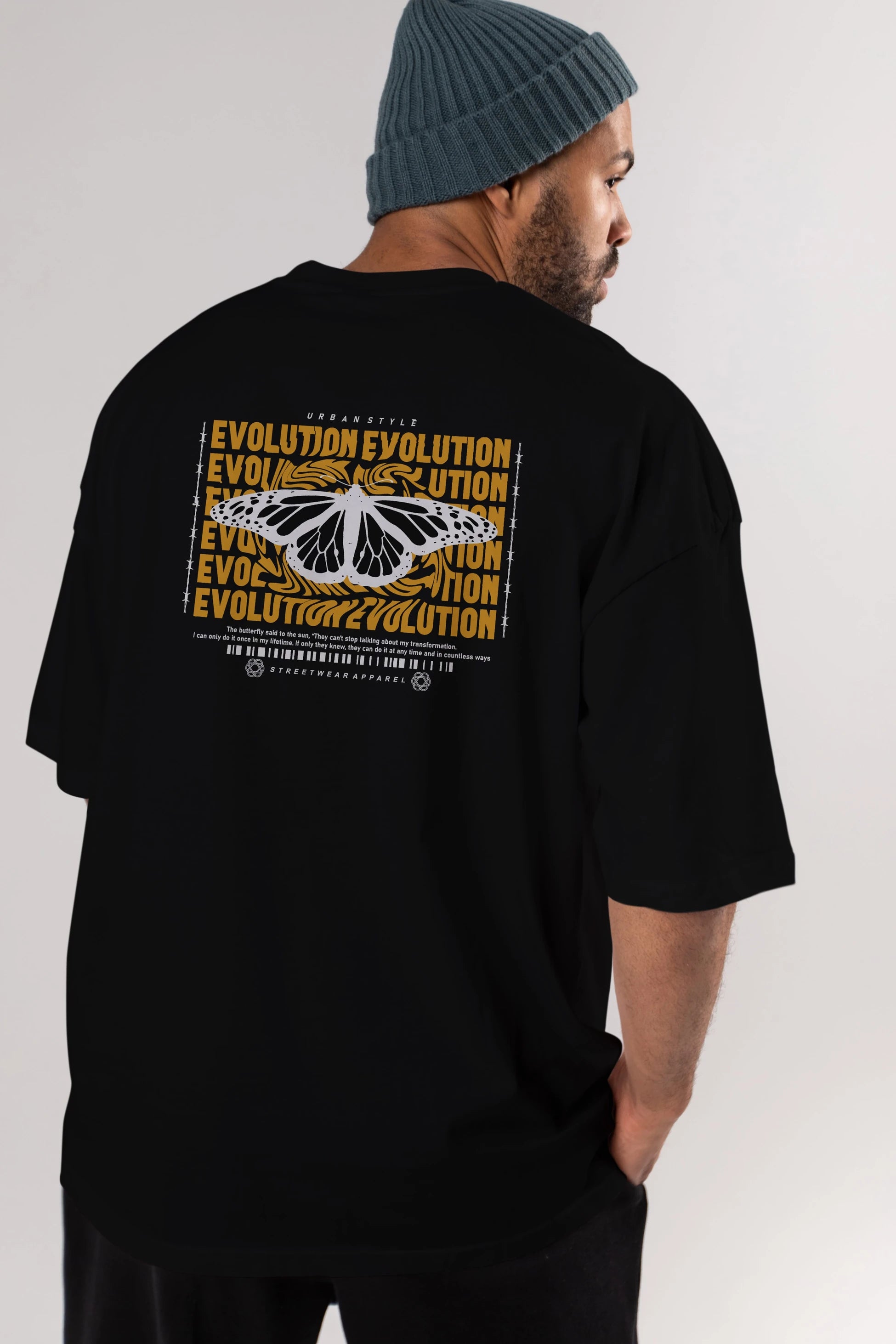 Evolution Urban Style Arka Baskılı Oversize t-shirt Erkek Kadın Unisex