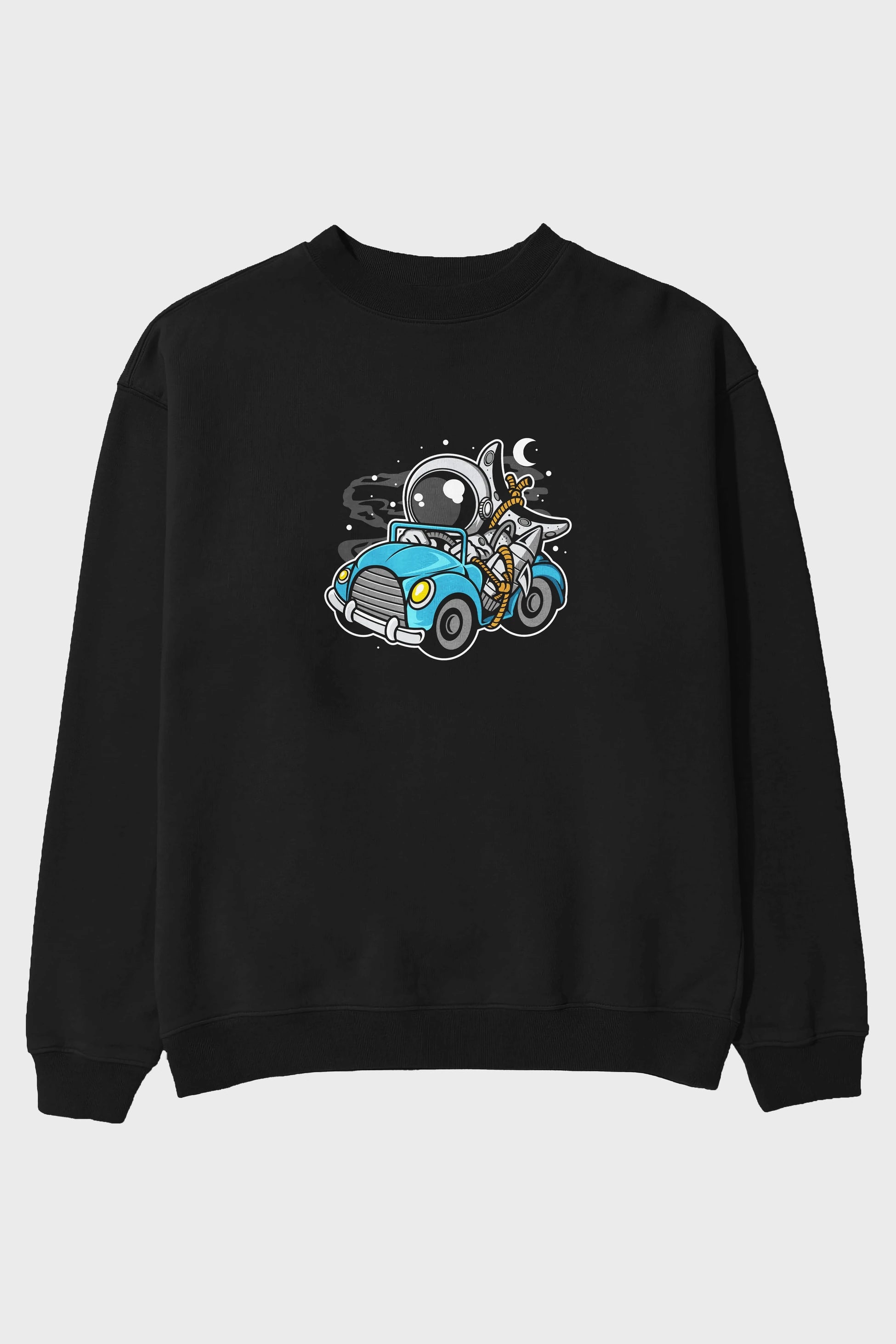 Astronaut Journey Ön Baskılı Oversize Sweatshirt Erkek Kadın Unisex