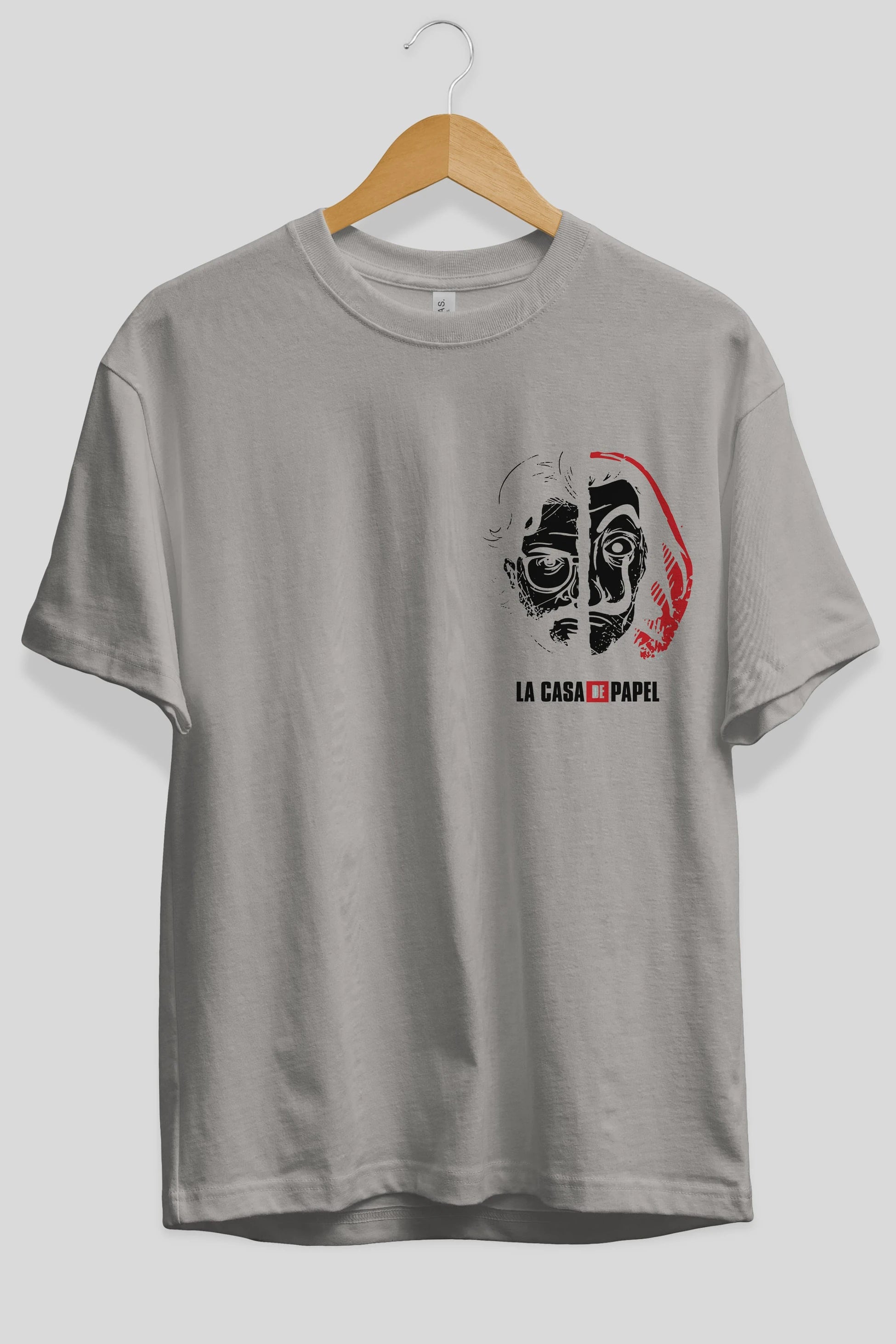La Casa De Papel (9) Ön Sol Baskılı Oversize t-shirt Erkek Kadın Unisex %100 Pamuk Bisiklet Yaka tişort