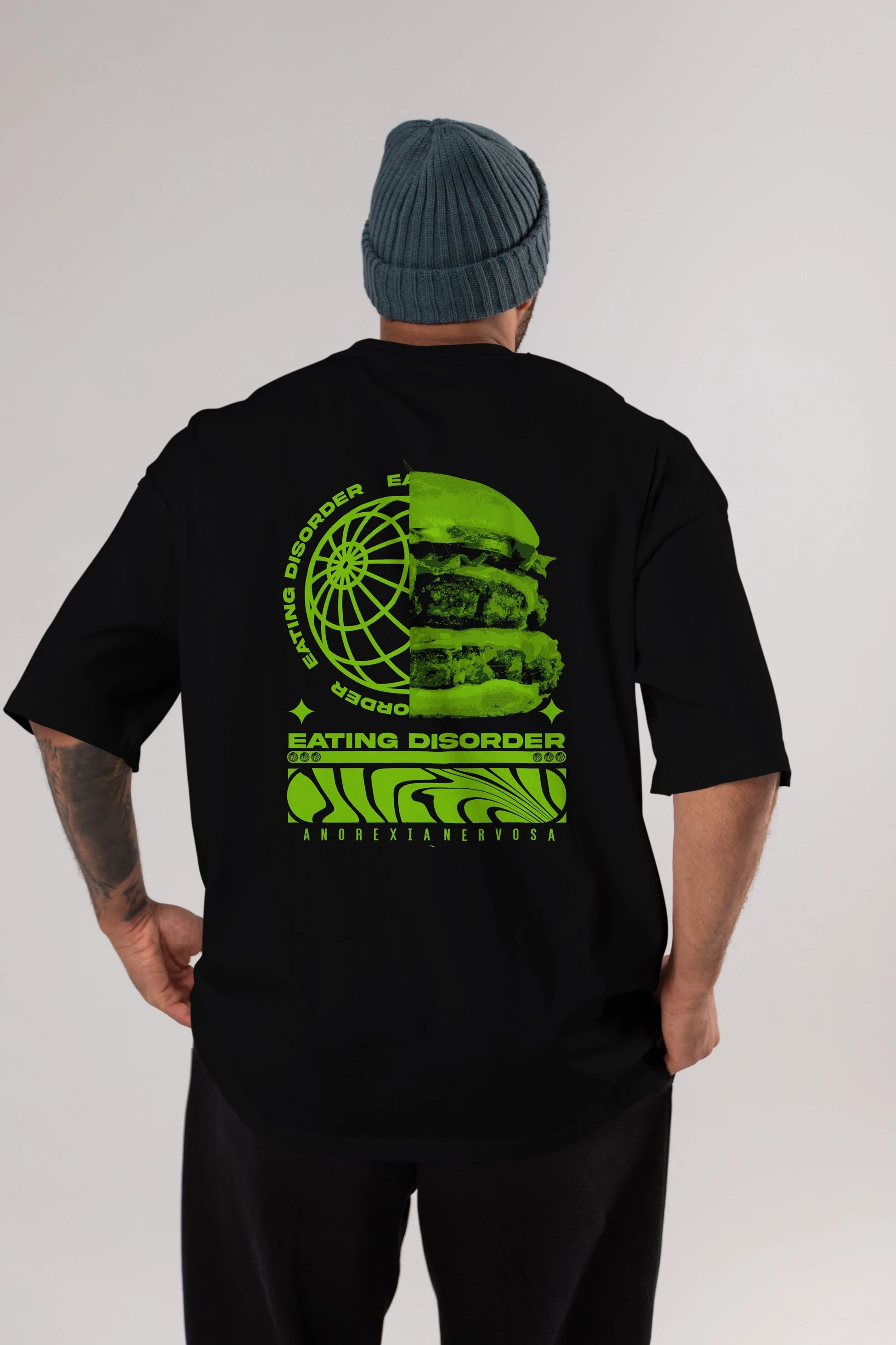 Eating Disorder Arka Baskılı Oversize t-shirt Erkek Kadın Unisex