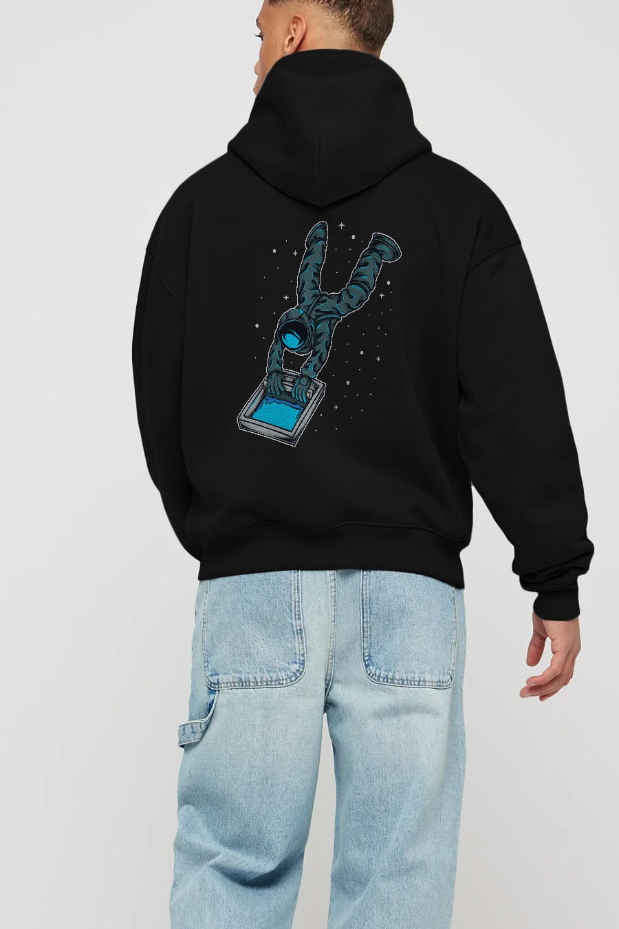 Astroscreen Arka Baskılı Hoodie Oversize Kapüşonlu Sweatshirt Erkek Kadın Unisex