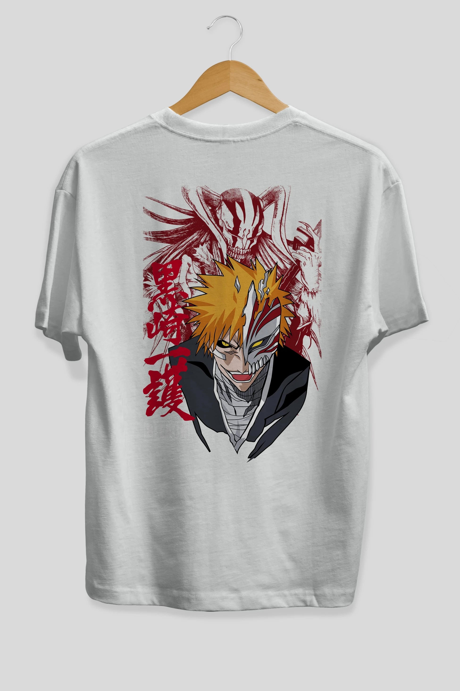 ICHIGO KUROSAKI VIZARD Anime Arka Baskılı Oversize t-shirt Erkek Kadın Unisex