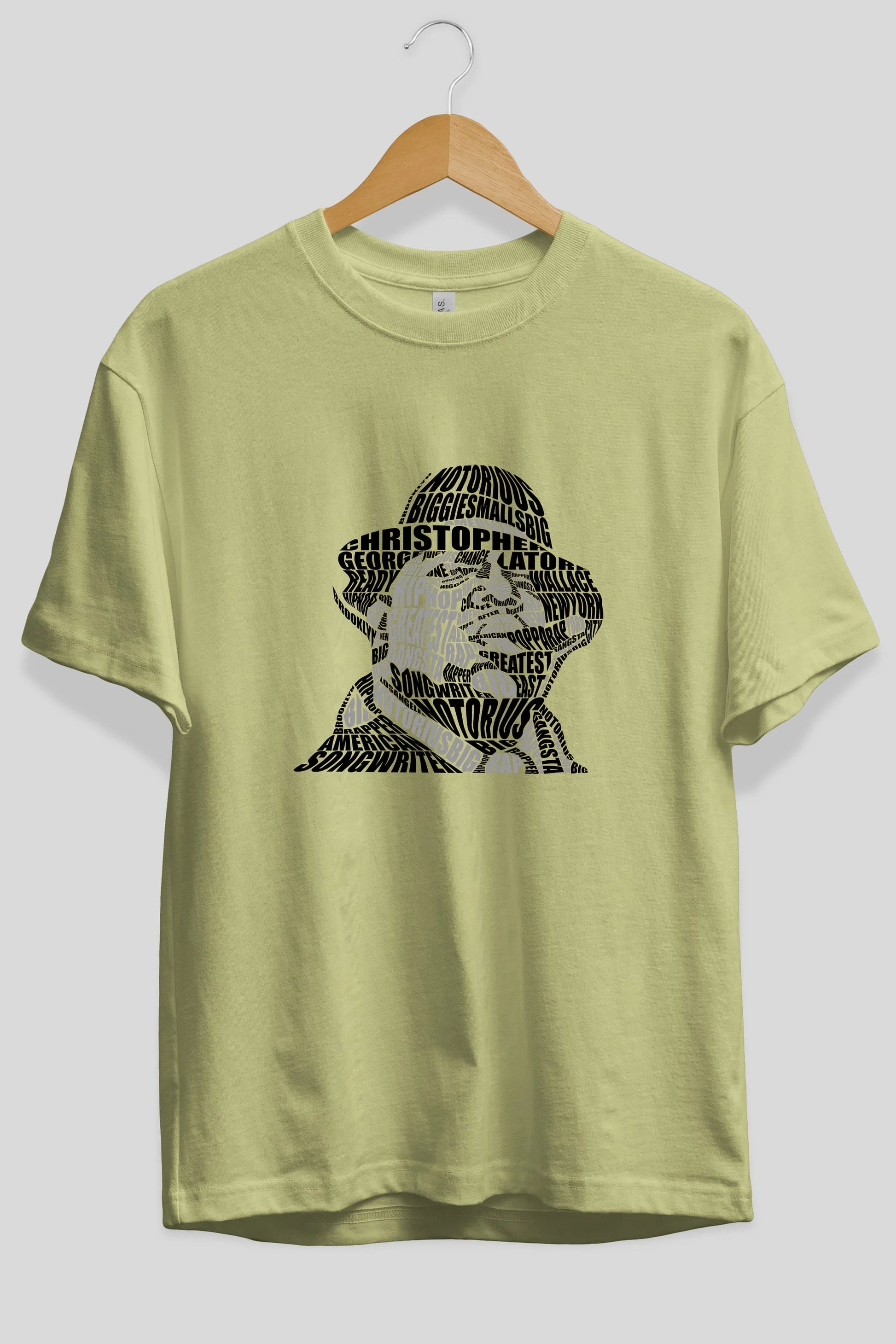 Notorious Big Calligram Ön Baskılı Oversize t-shirt %100 pamuk Erkek Kadın Unisex