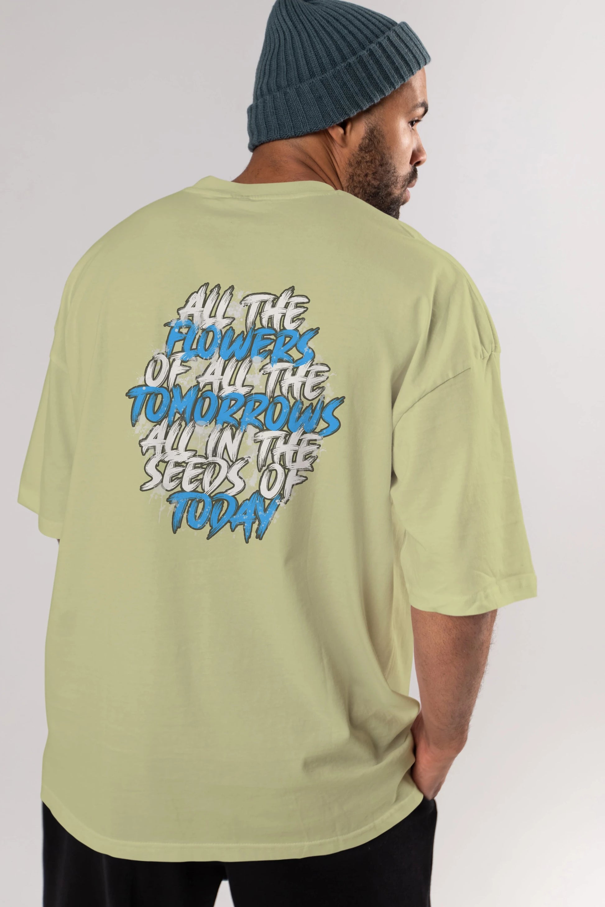 All The Flowers Arka Baskılı Oversize t-shirt Erkek Kadın Unisex