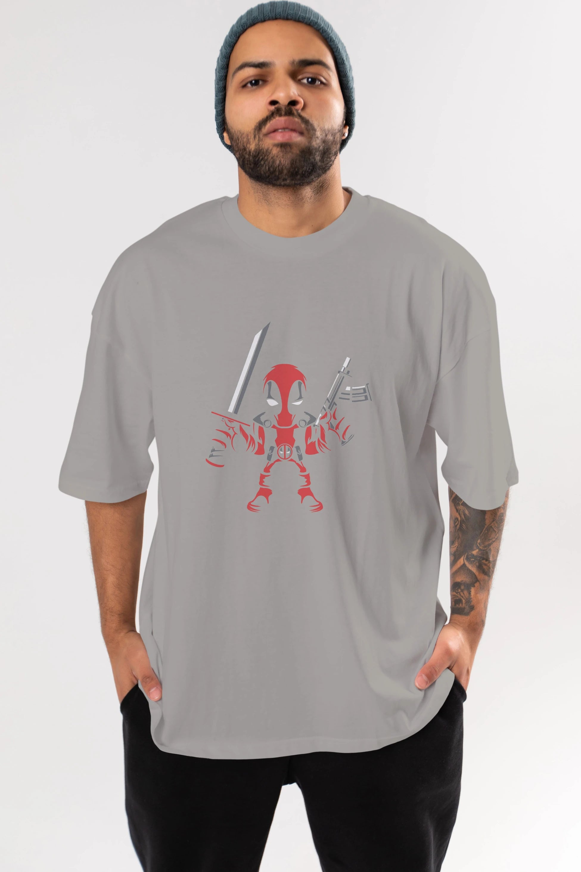 Deadpool (11) Ön Baskılı Oversize t-shirt Erkek Kadın Unisex %100 Pamuk Bisiklet Yaka tişort