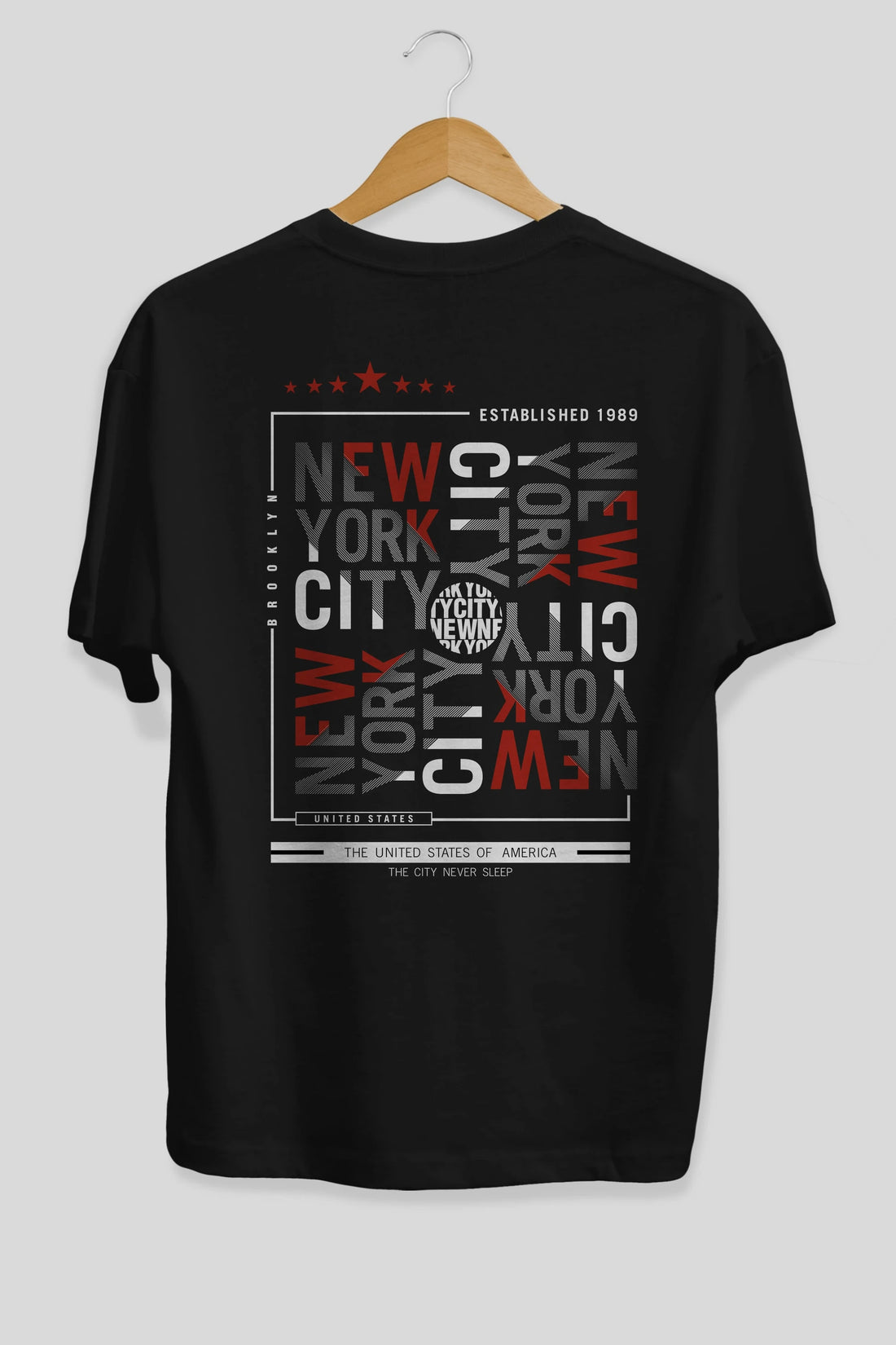 New York Style 2 Arka Baskılı Oversize t-shirt Erkek Kadın Unisex
