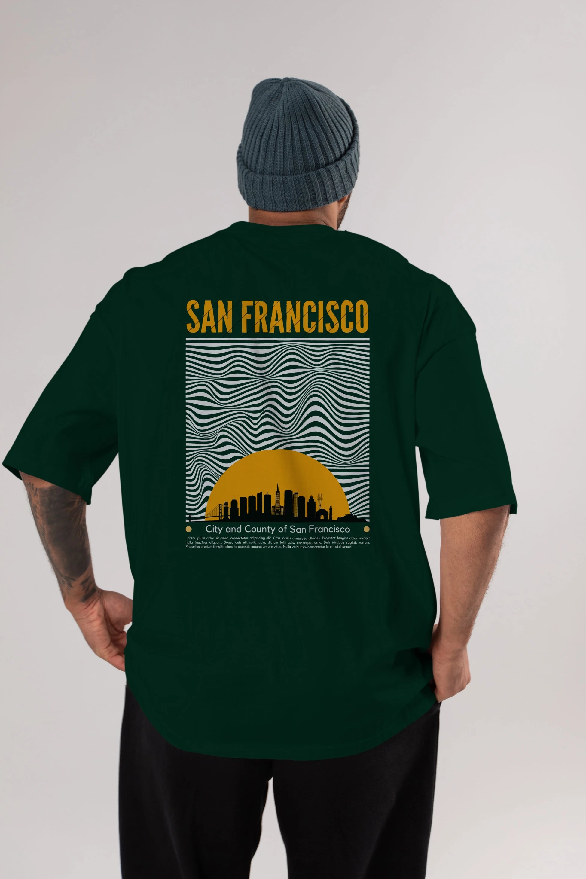 San Francisco Yazılı Arka Baskılı Oversize t-shirt Erkek Kadın Unisex