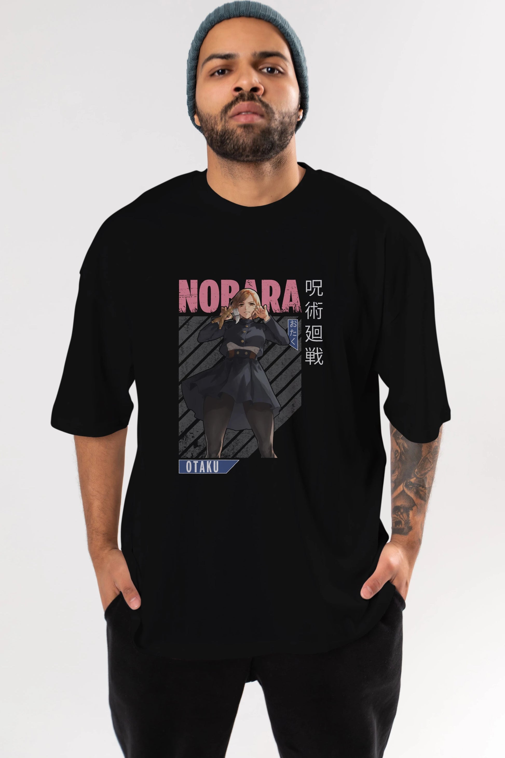 Nobara Kugisaki 4 Anime Ön Baskılı Oversize t-shirt %100 pamuk Erkek Kadın Unisex