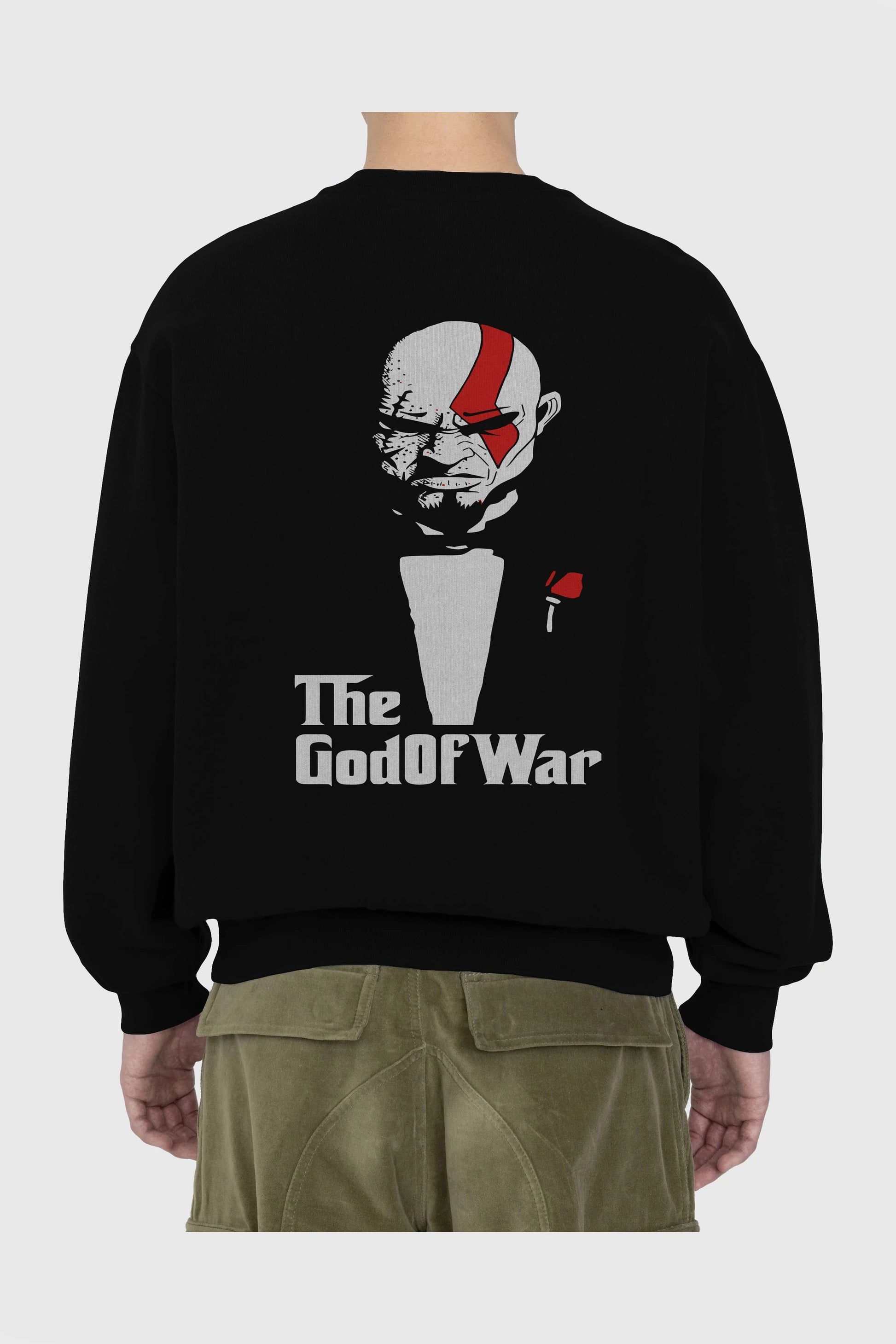The God of War Arka Baskılı Oversize Sweatshirt Erkek Kadın Unisex
