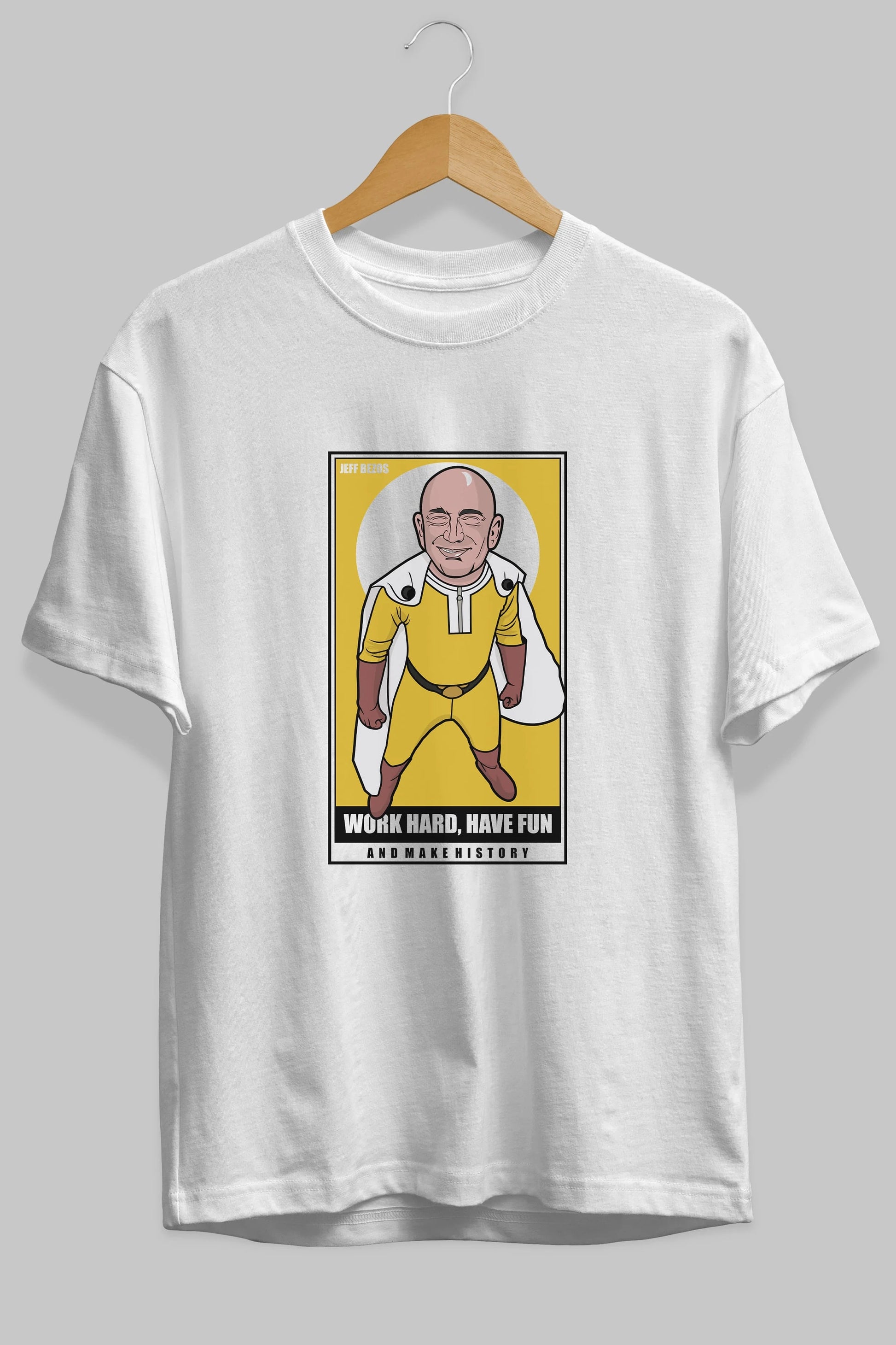 Jeff Bezos Saitama Ön Baskılı Oversize t-shirt Erkek Kadın Unisex %100 Pamuk tişort