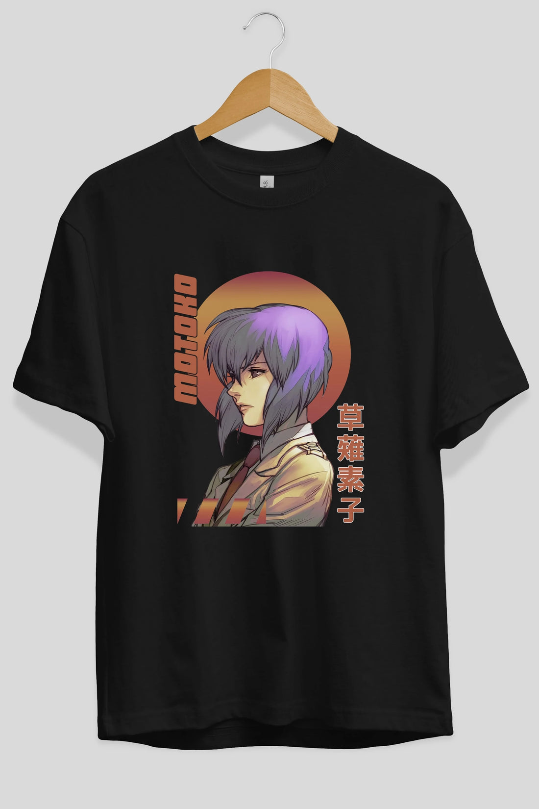 Motoko Kusanagi 10 Anime Ön Baskılı Oversize t-shirt %100 pamuk Erkek Kadın Unisex