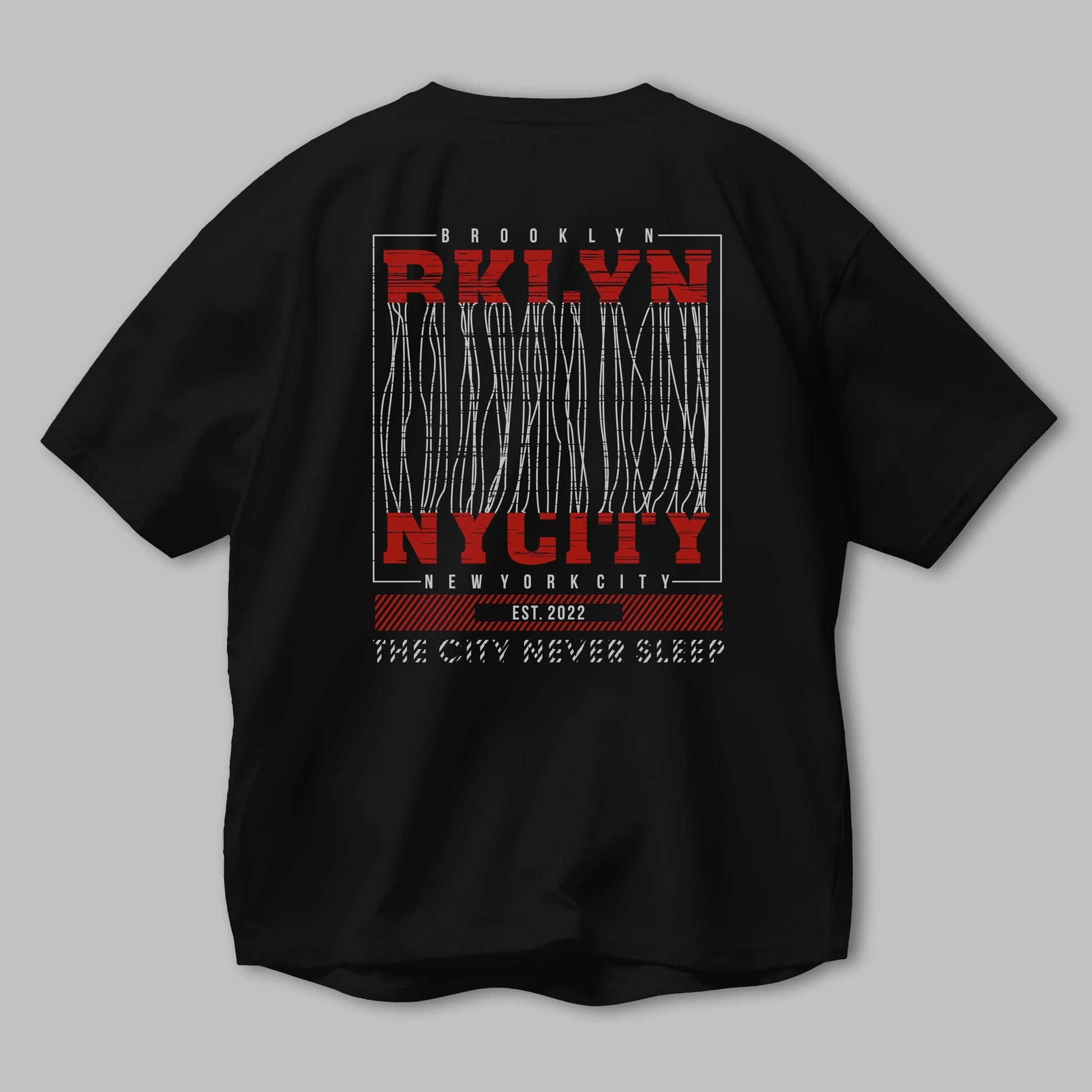 Brooklyn New York City Arka Baskılı Oversize t-shirt Erkek Kadın Unisex