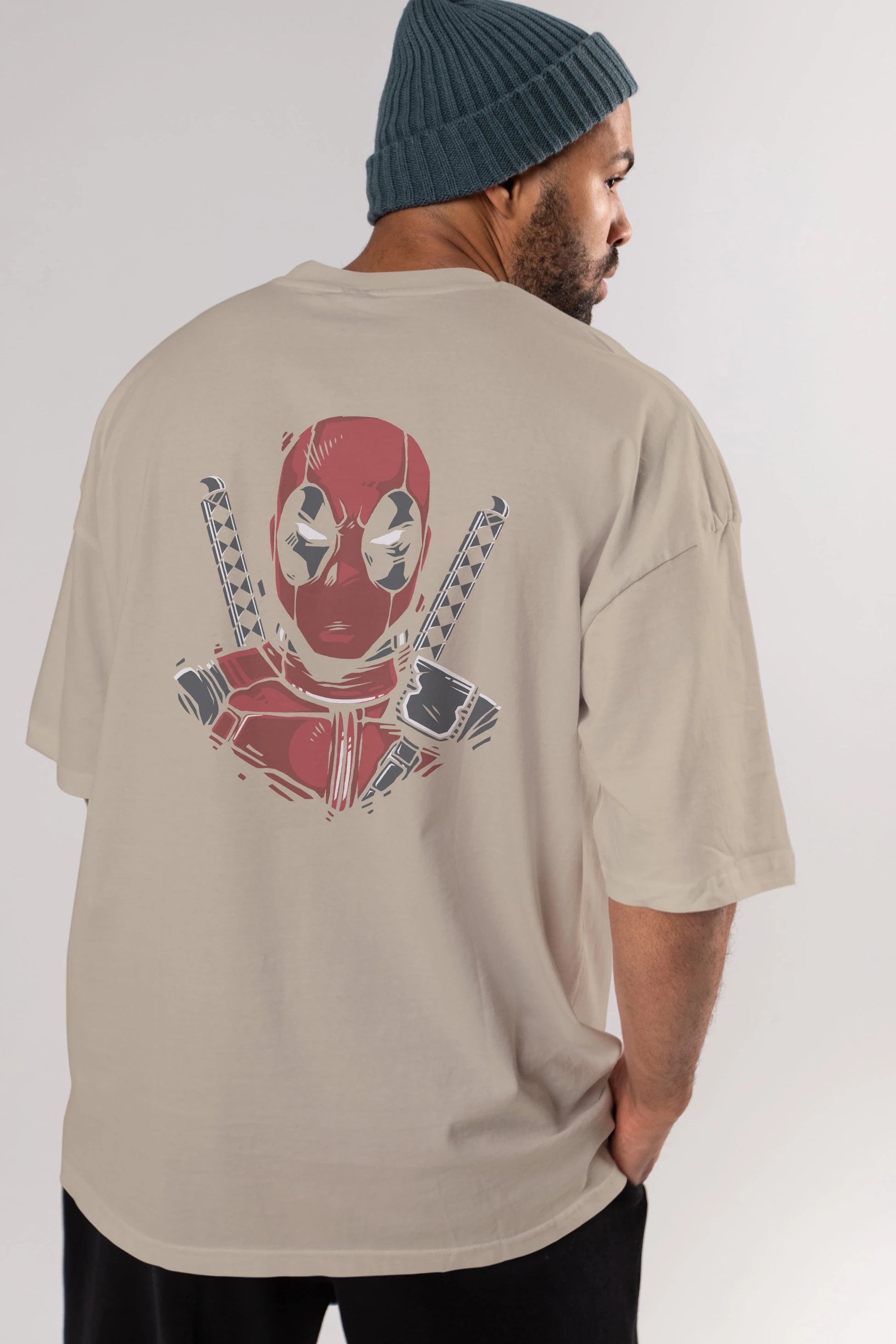 Deadpool (4) Arka Baskılı Oversize t-shirt Erkek Kadın Unisex %100 Pamuk Bisiklet Yaka tişort