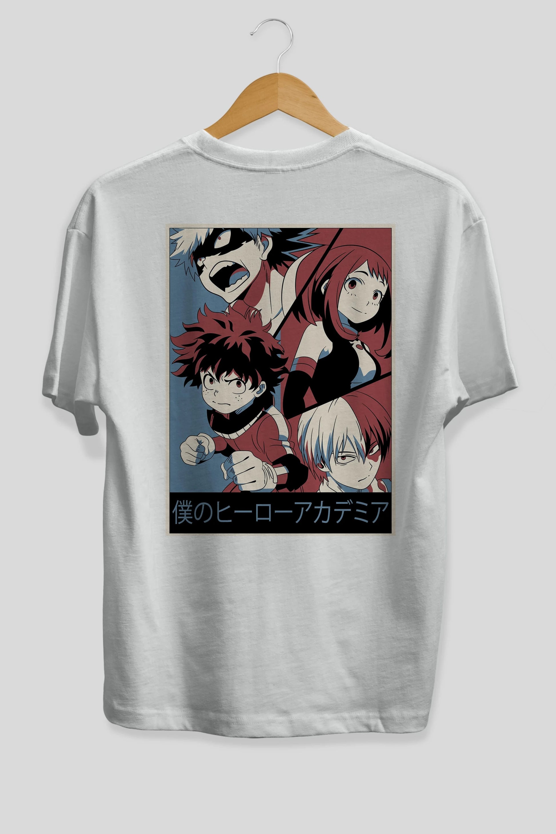 BokuNoHero Anime Arka Baskılı Oversize t-shirt Erkek Kadın Unisex