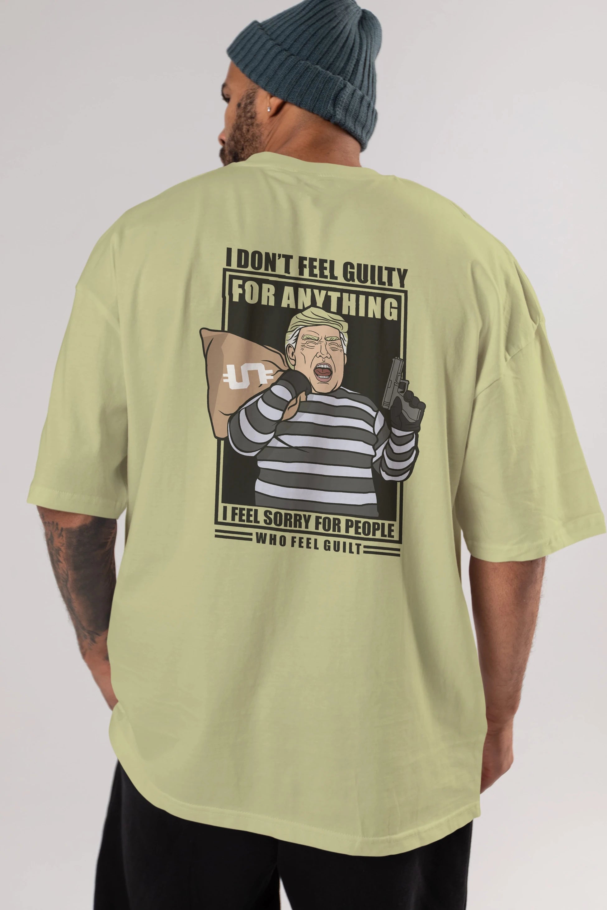 Criminal Trump Arka Baskılı Oversize t-shirt Erkek Kadın Unisex %100 Pamuk tişort