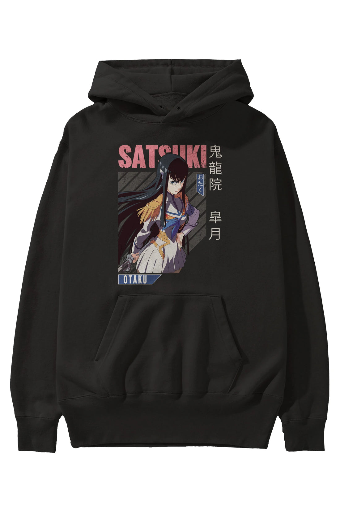 Satsuki Kiryuuin 8 Anime Ön Baskılı Hoodie Oversize Kapüşonlu Sweatshirt Erkek Kadın Unisex