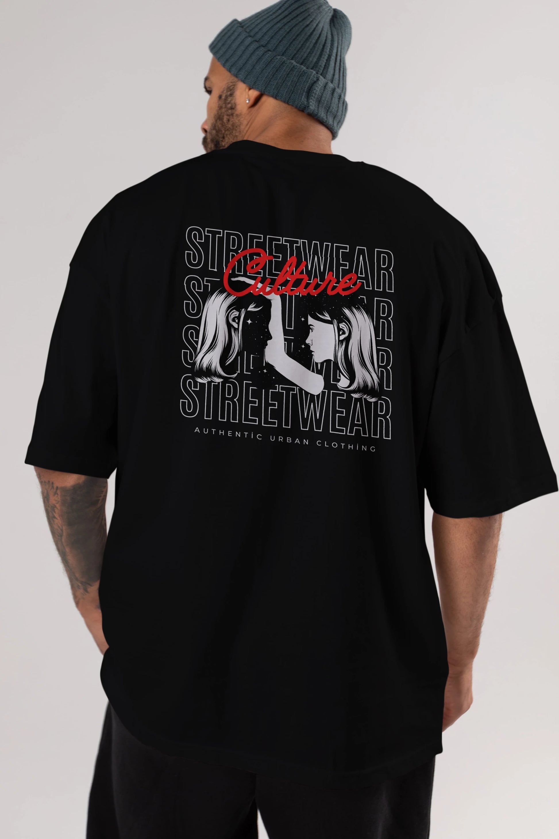 Culture Streetwear Yazılı Arka Baskılı Oversize t-shirt Erkek Kadın Unisex