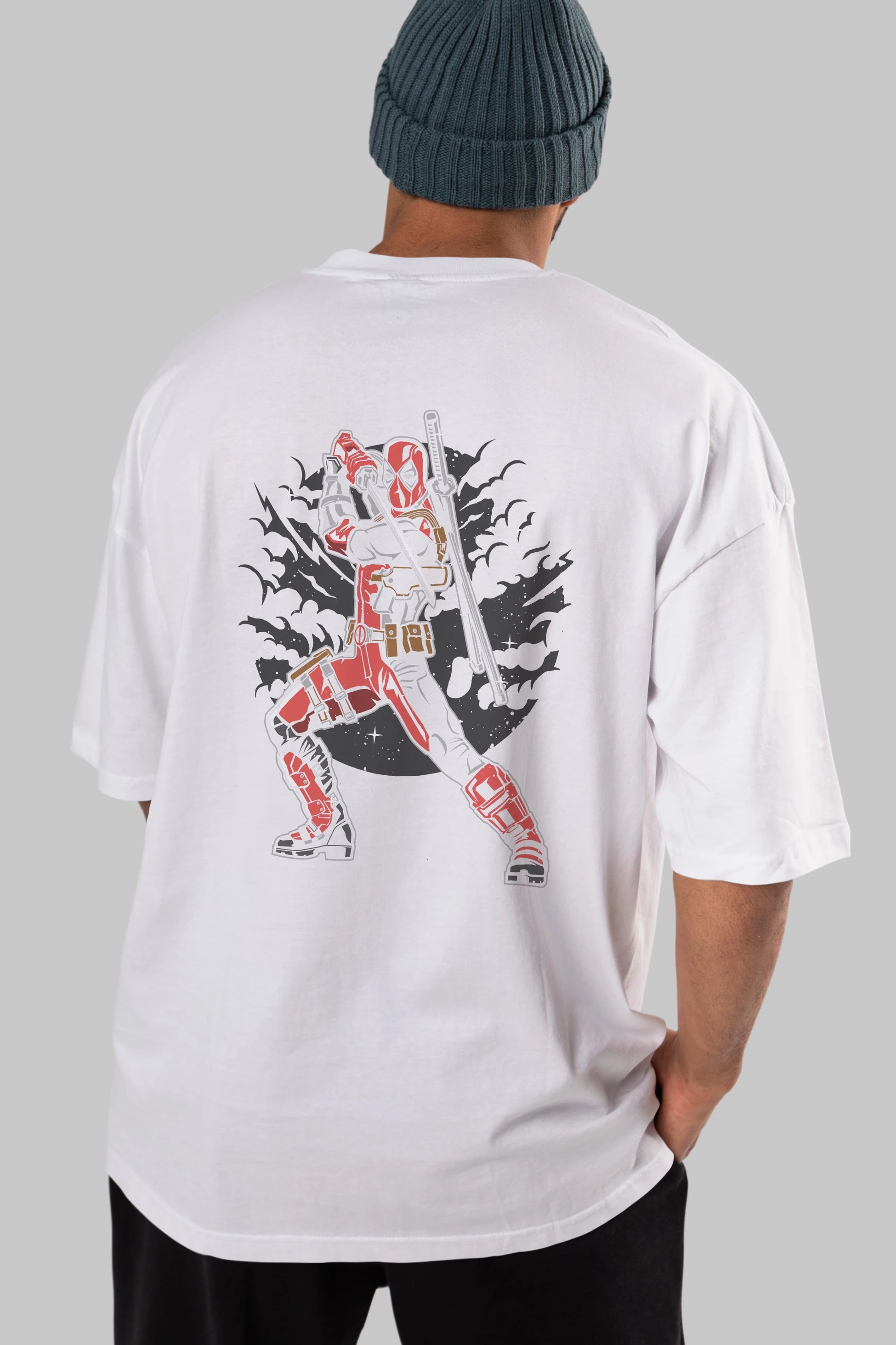 Deadpool Arka Baskılı Oversize t-shirt Erkek Kadın Unisex %100 Pamuk