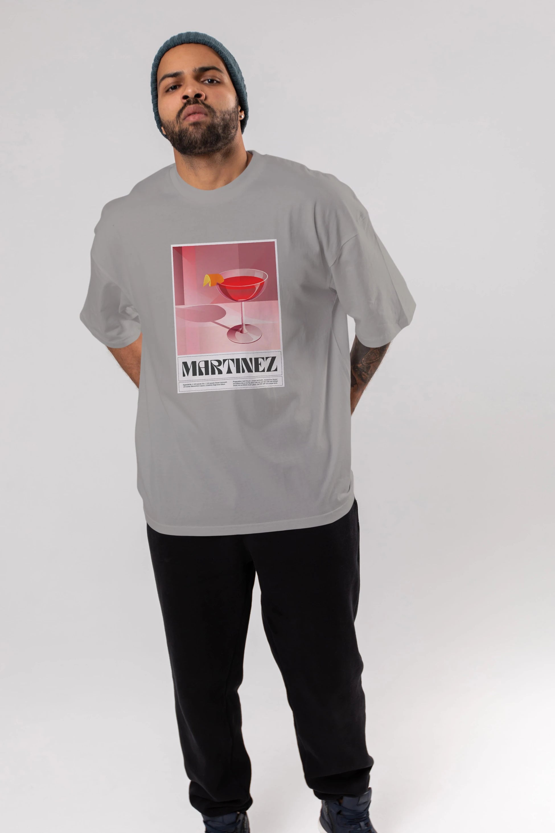 Martinez Ön Baskılı Oversize t-shirt Erkek Kadın Unisex %100 Pamuk Bisiklet Yaka tişort