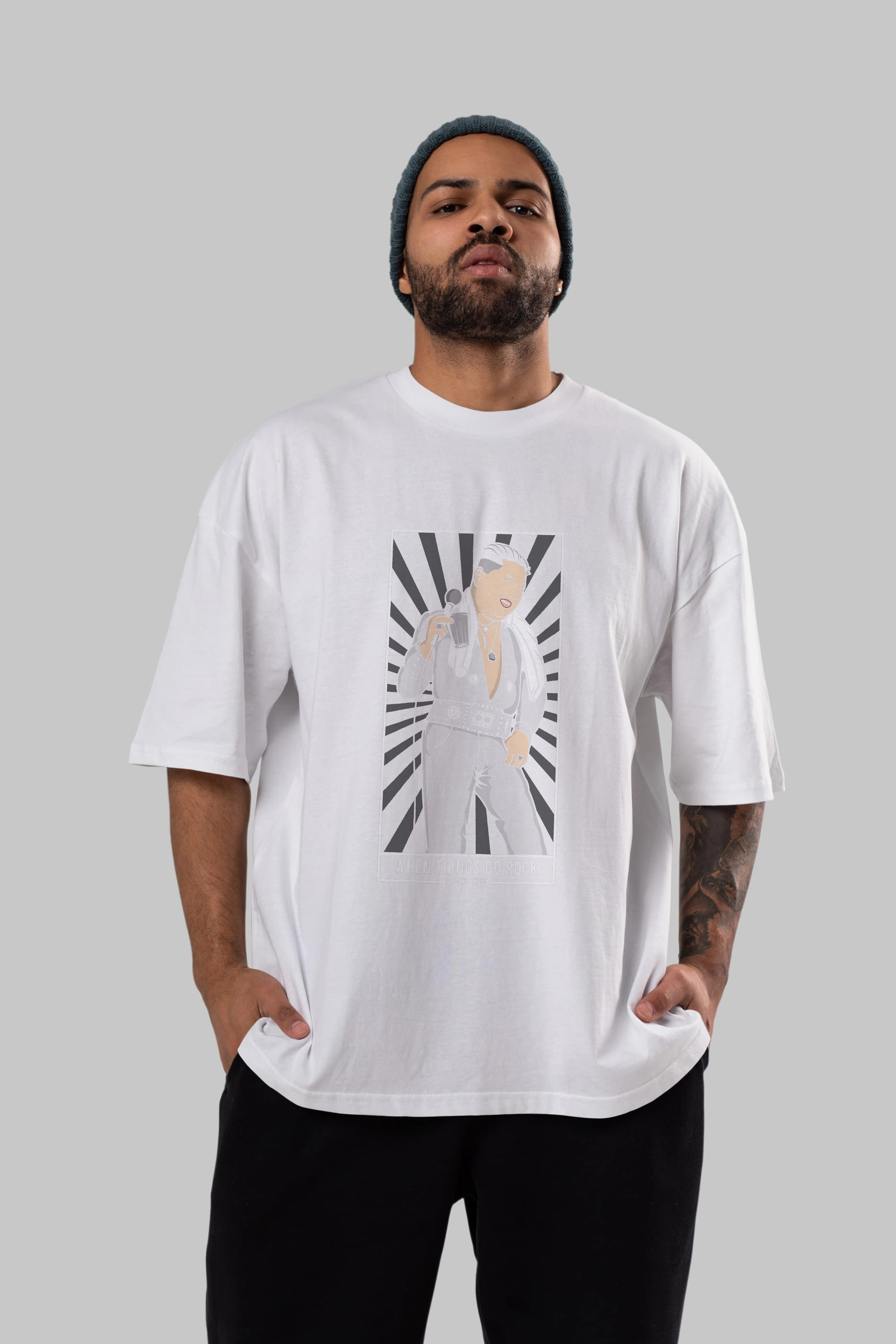 Kim Elvis Ön Baskılı Oversize t-shirt Erkek Kadın Unisex %100 Pamuk tişort