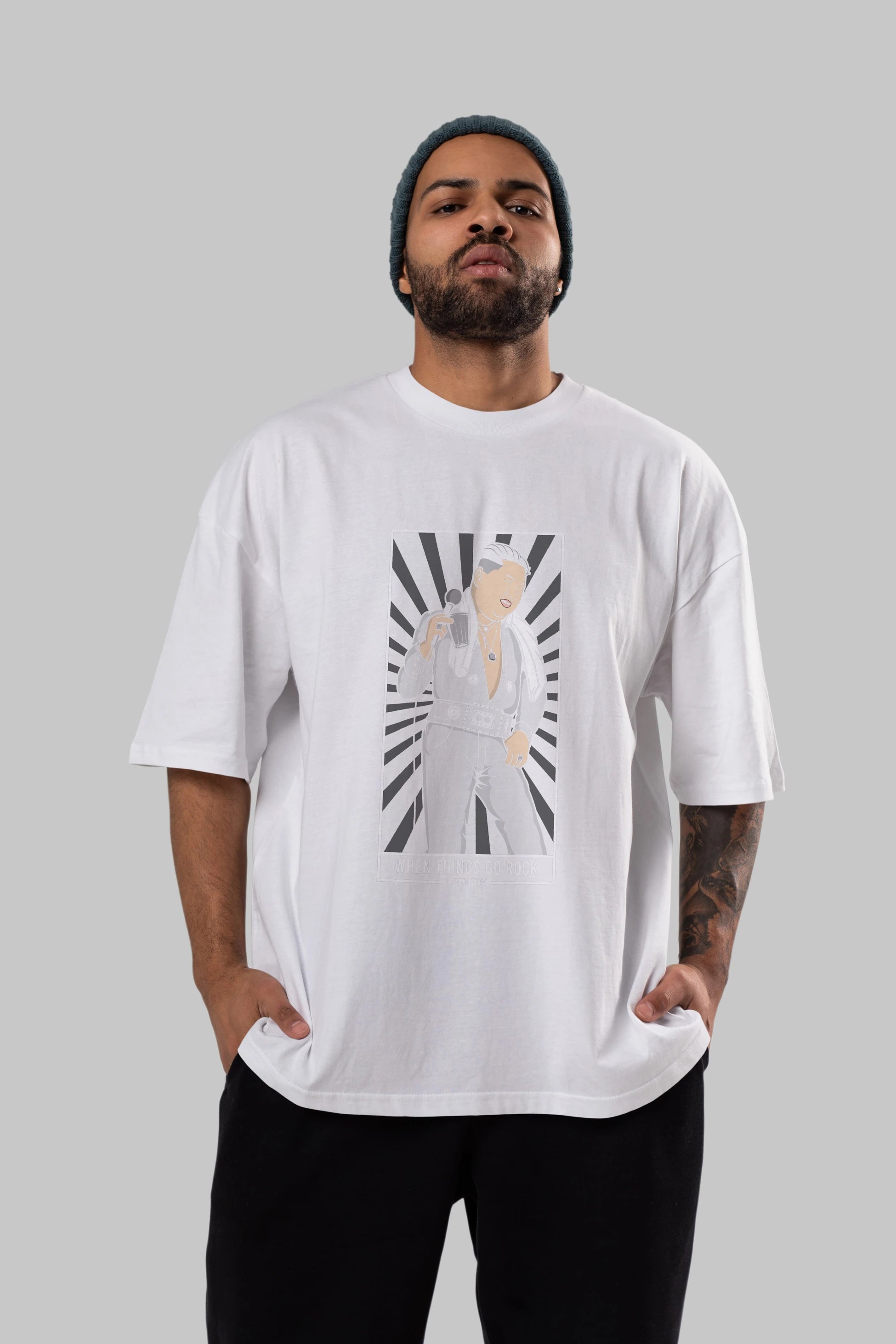 Kim Elvis Ön Baskılı Oversize t-shirt Erkek Kadın Unisex %100 Pamuk tişort