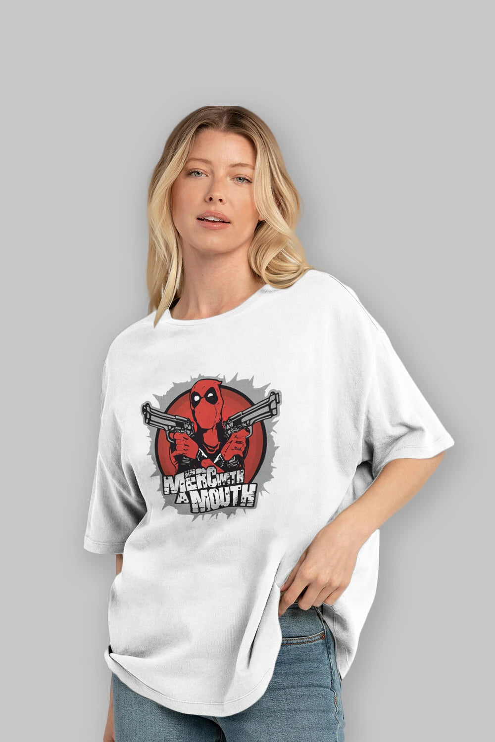 Deadpool (13) Ön Baskılı Oversize t-shirt Erkek Kadın Unisex %100 Pamuk Bisiklet Yaka tişort