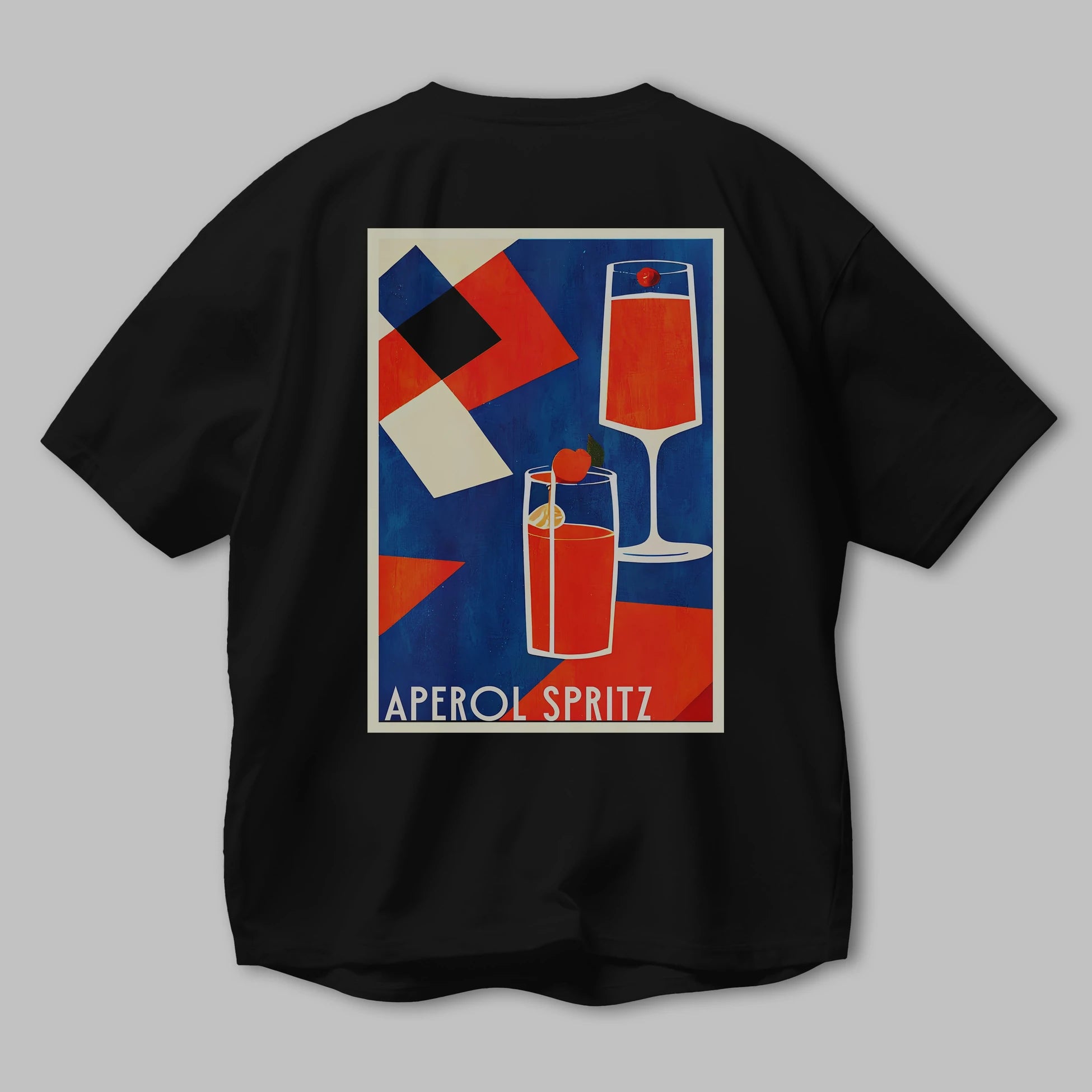 Aperol Spritz 4 Arka Baskılı Oversize t-shirt Erkek Kadın Unisex %100 Pamuk Bisiklet Yaka tişort