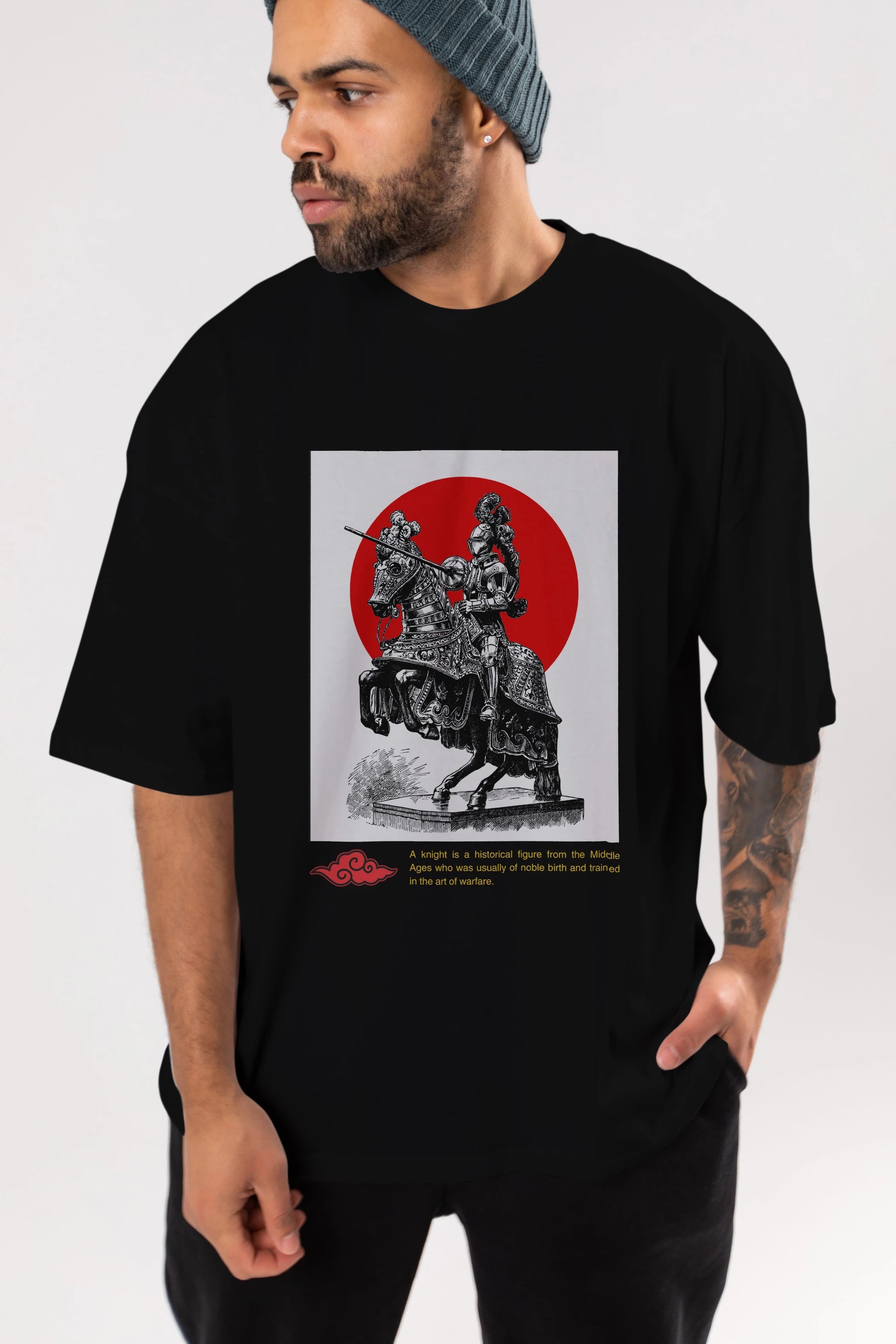 Japan Streetwear 2 Ön Baskılı Oversize t-shirt Erkek Kadın Unisex