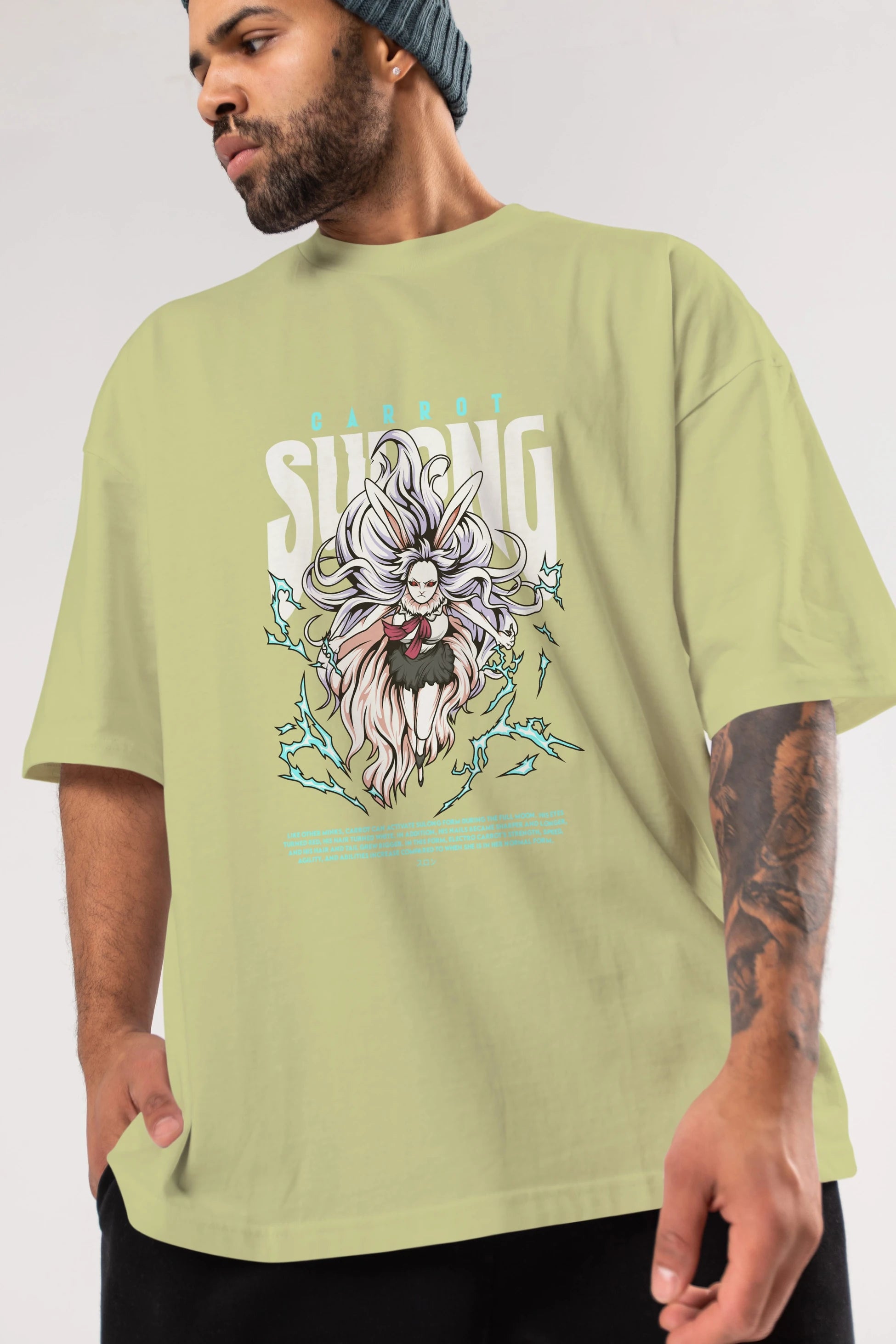 Carrot Sulong Anime Ön Baskılı Oversize t-shirt %100 pamuk Erkek Kadın Unisex