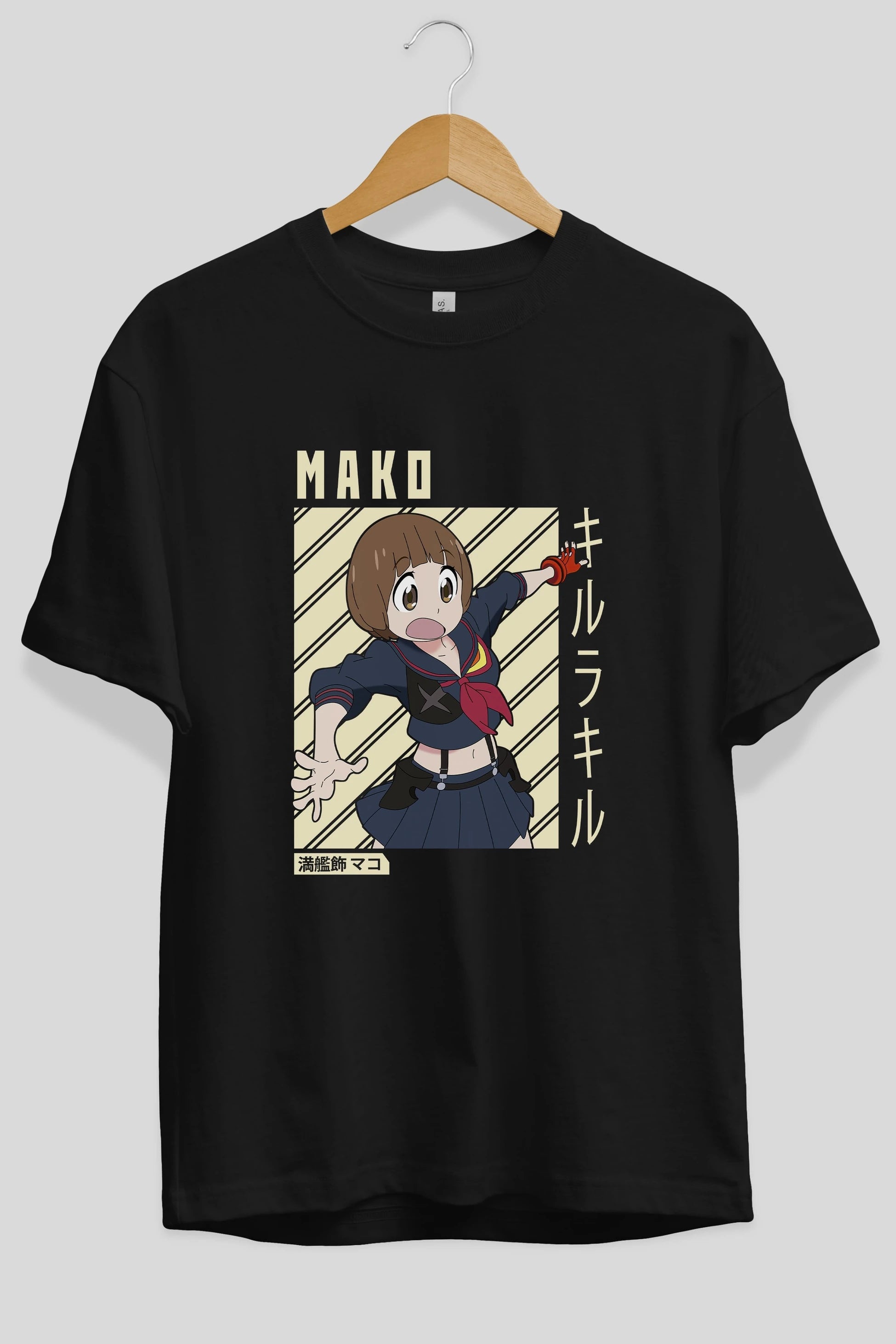 Mako Mankanshoku 1 Anime Ön Baskılı Oversize t-shirt %100 pamuk Erkek Kadın Unisex