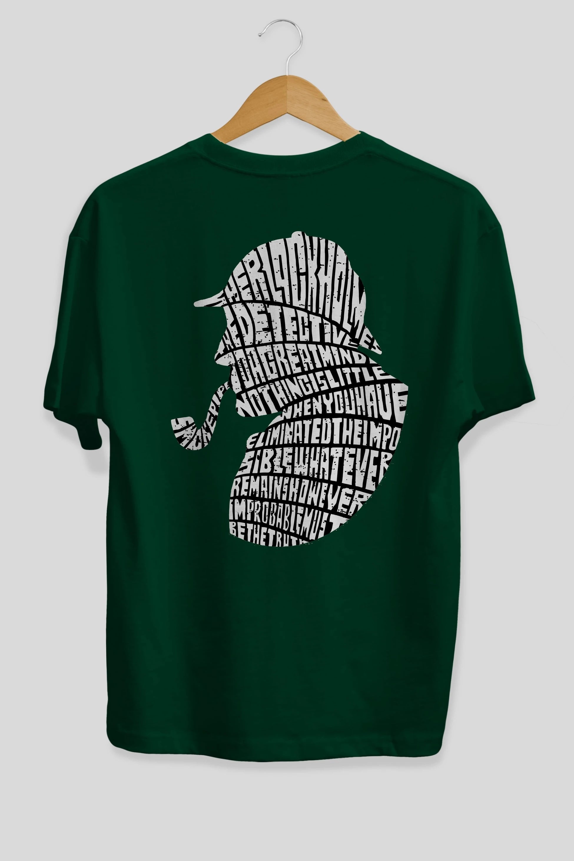 Holmes Arka Baskılı Oversize t-shirt %100 pamuk Erkek Kadın Unisex